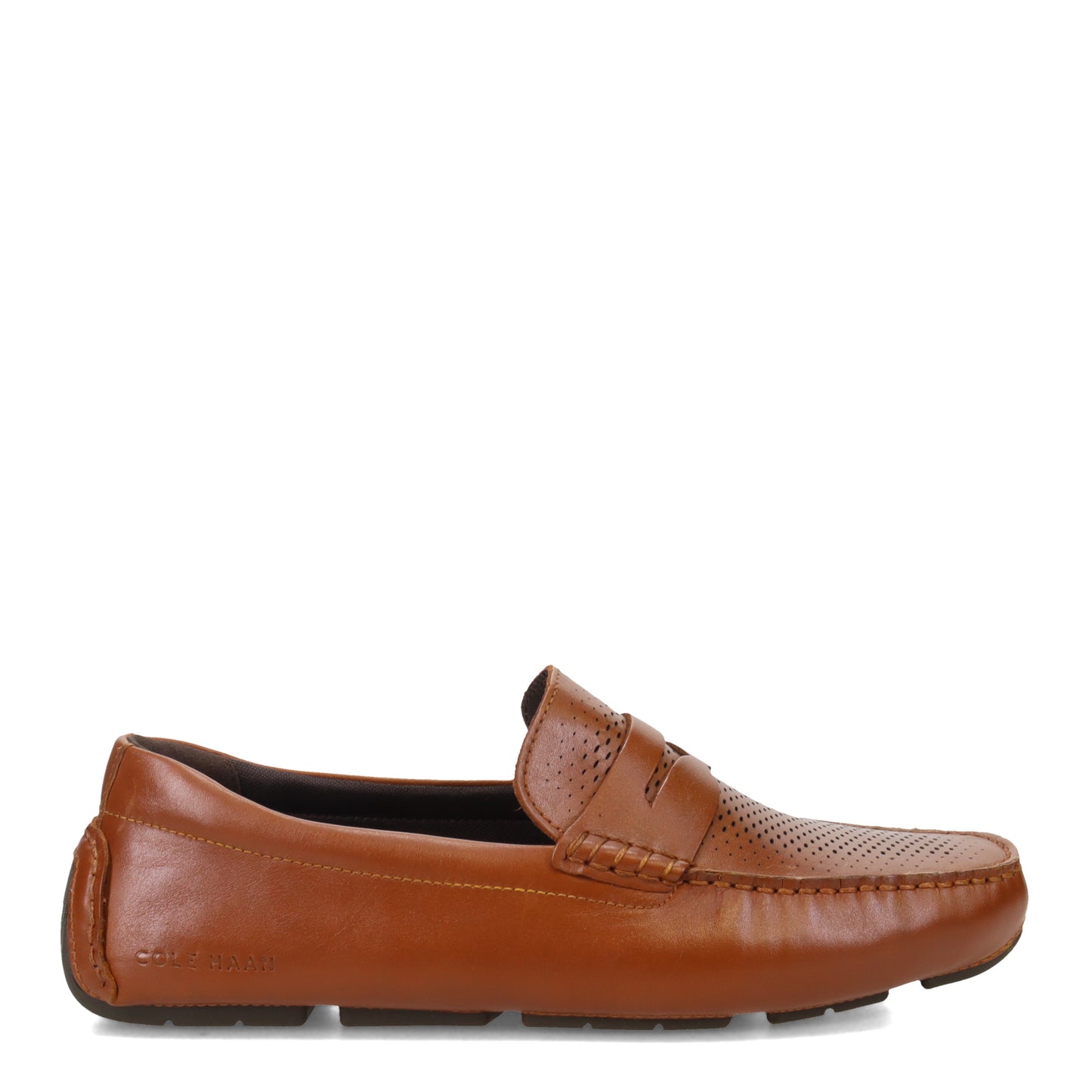 Peltz Shoes  Men's Cole Haan Grand Laser Penny Driver Slip-On British Tan C36653