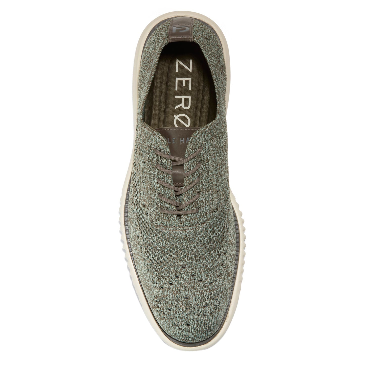 Peltz Shoes  Men's Cole Haan 2.ZER0GRAND Wingtip Oxford Deep Olive C37800
