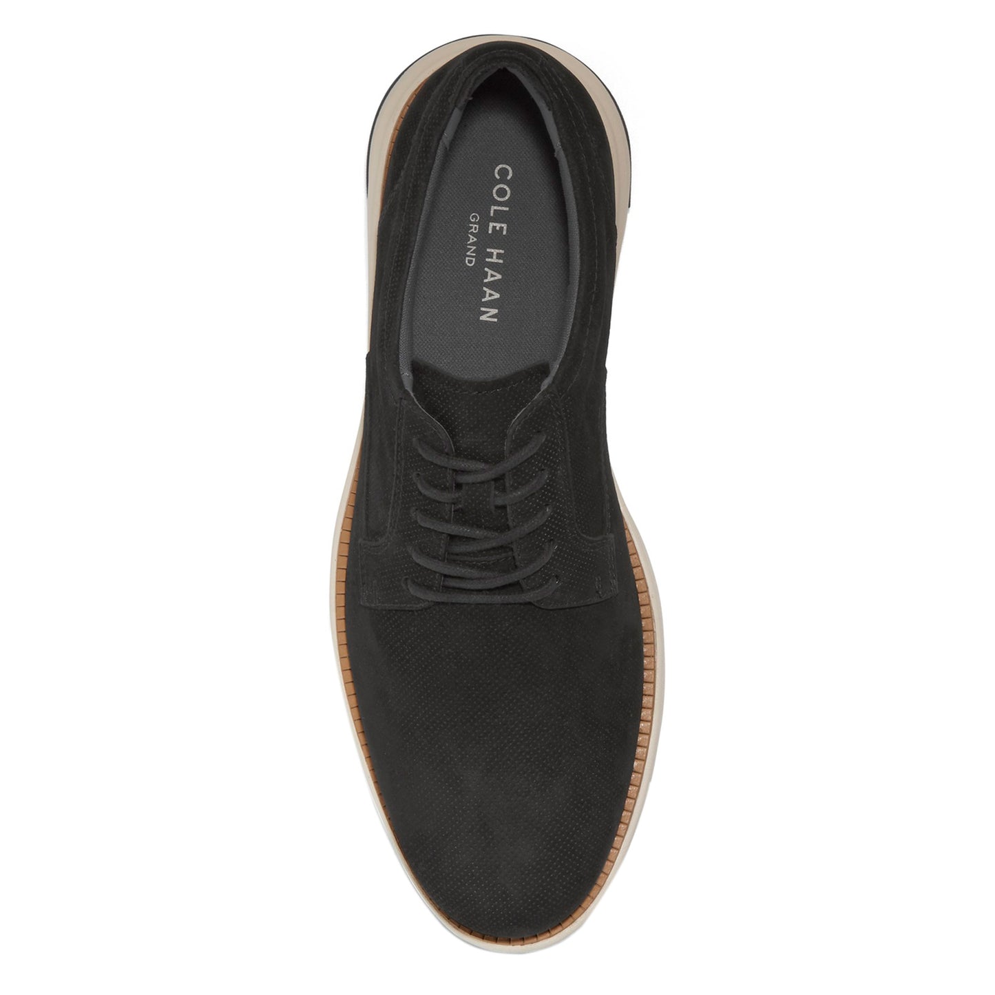Peltz Shoes  Men's Cole Haan Grand Atlantic Oxford Black Nubuck C37843