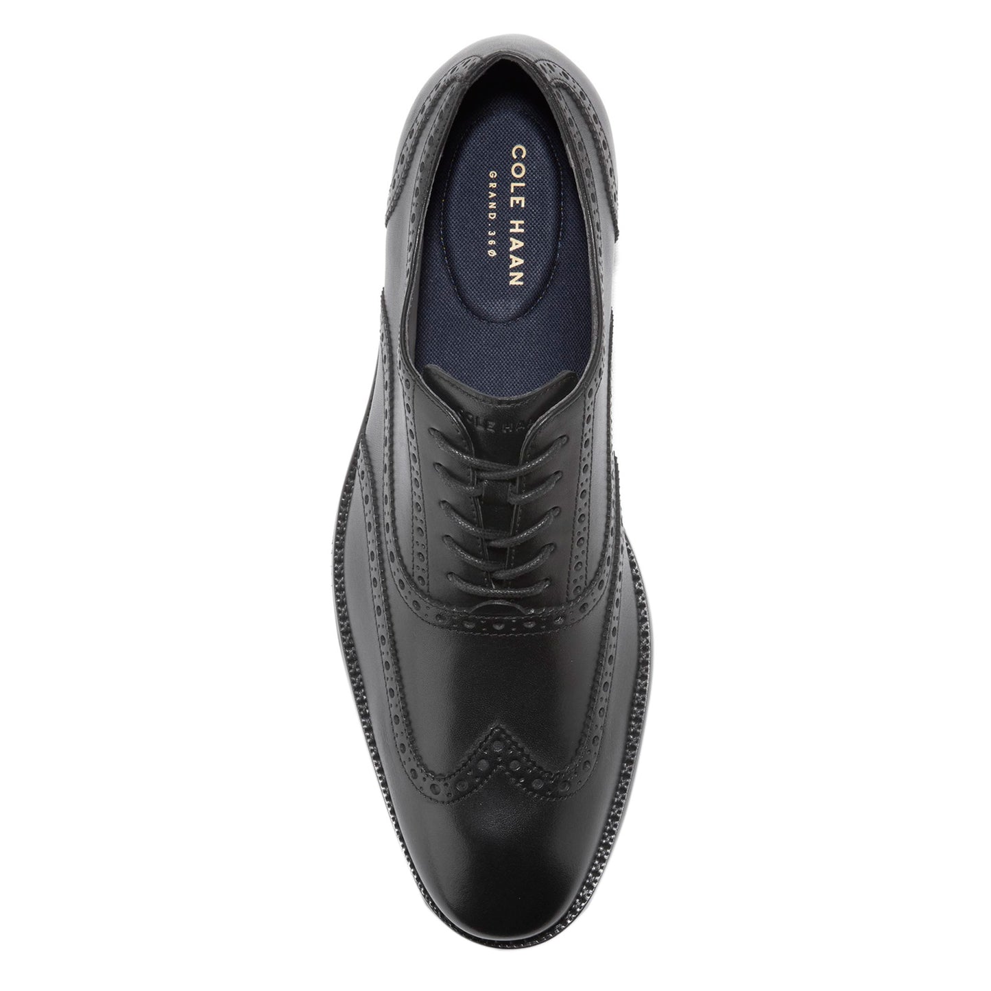 Peltz Shoes  Men's Cole Haan Sawyer Wintip Oxford Black C38436