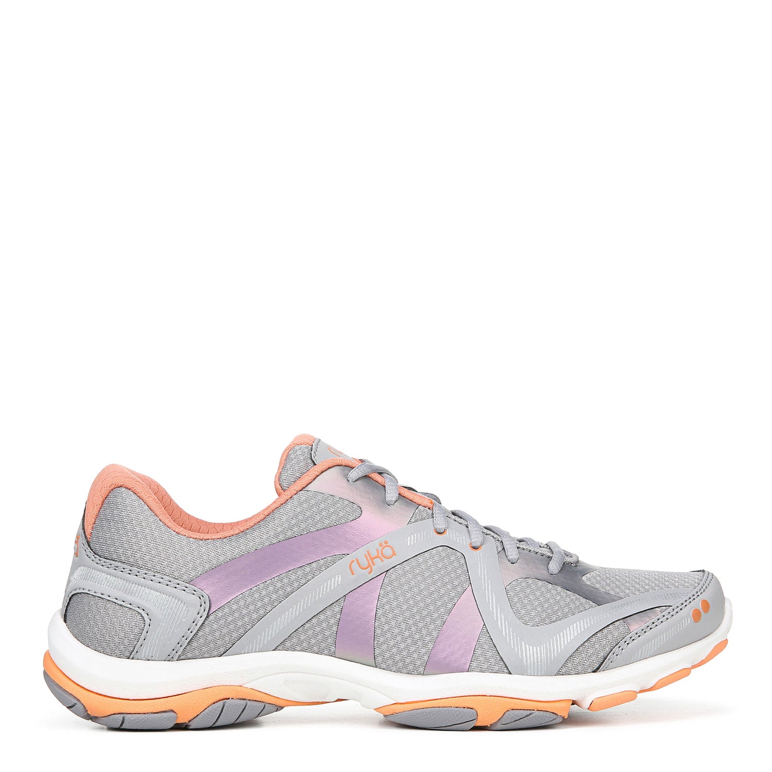 Peltz Shoes  Women's Ryka Influence Training Shoe GREY ORANGE C8198M3026
