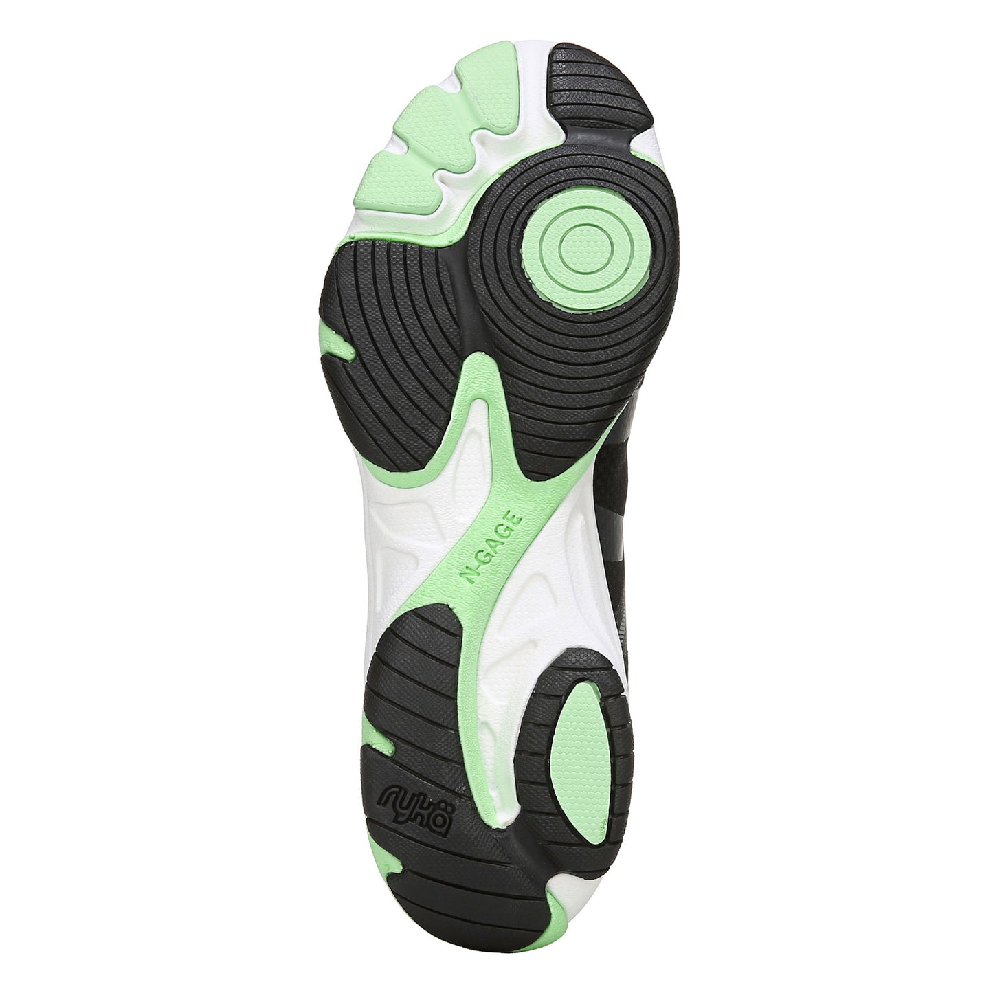 Peltz Shoes  Women's Ryka Influence Training Shoe BLACK GREEN C8198M4007