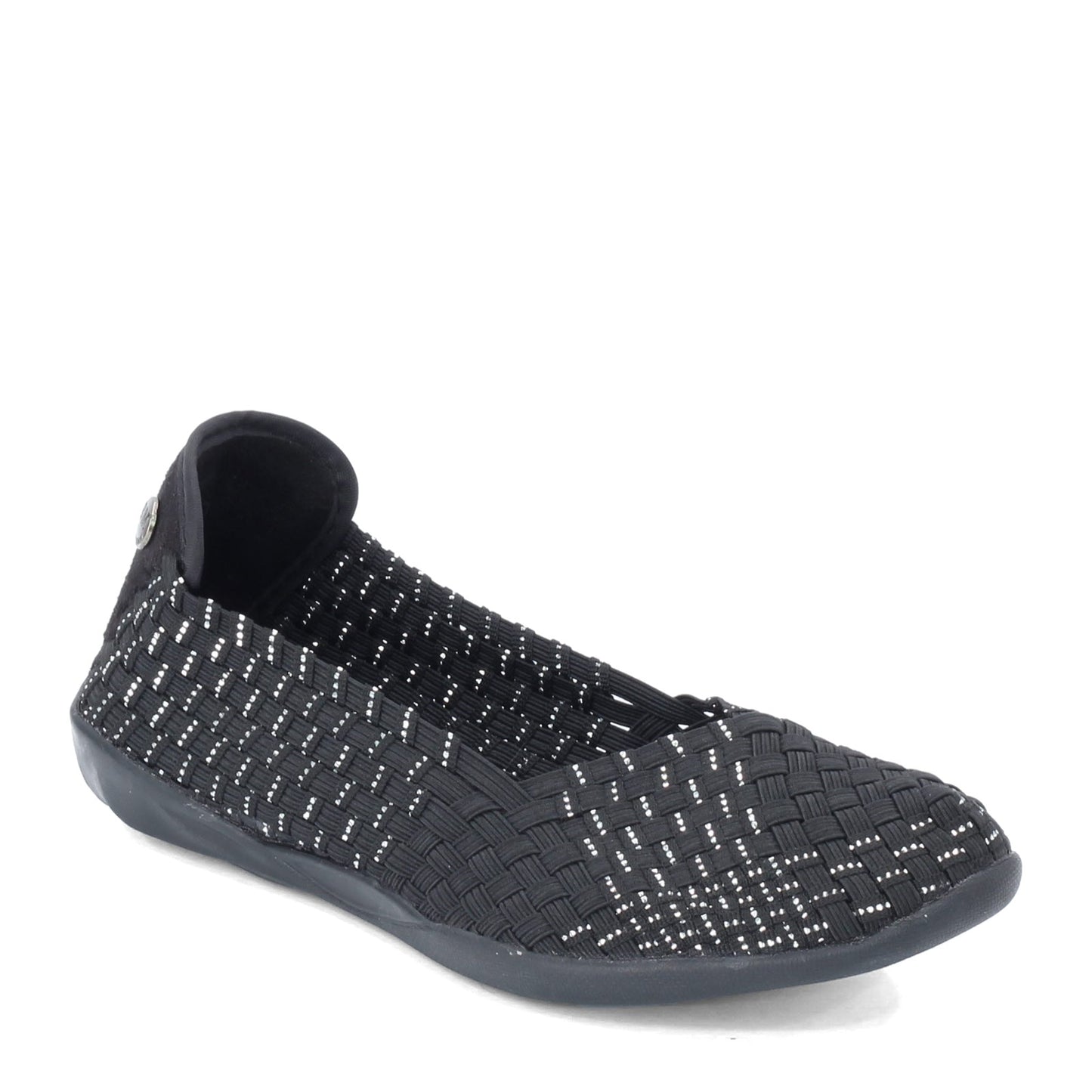 Peltz Shoes  Women's Bernie Mev Catwalk Slip-On BLACK SILVER CATWALK BLK SIL