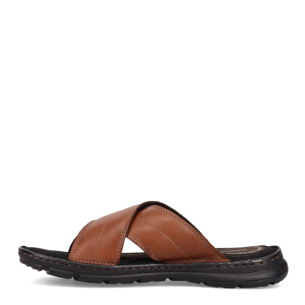 Men's Rockport Darwyn Cross Band Slide Sandal COACH BROWN LEATHER CH1925