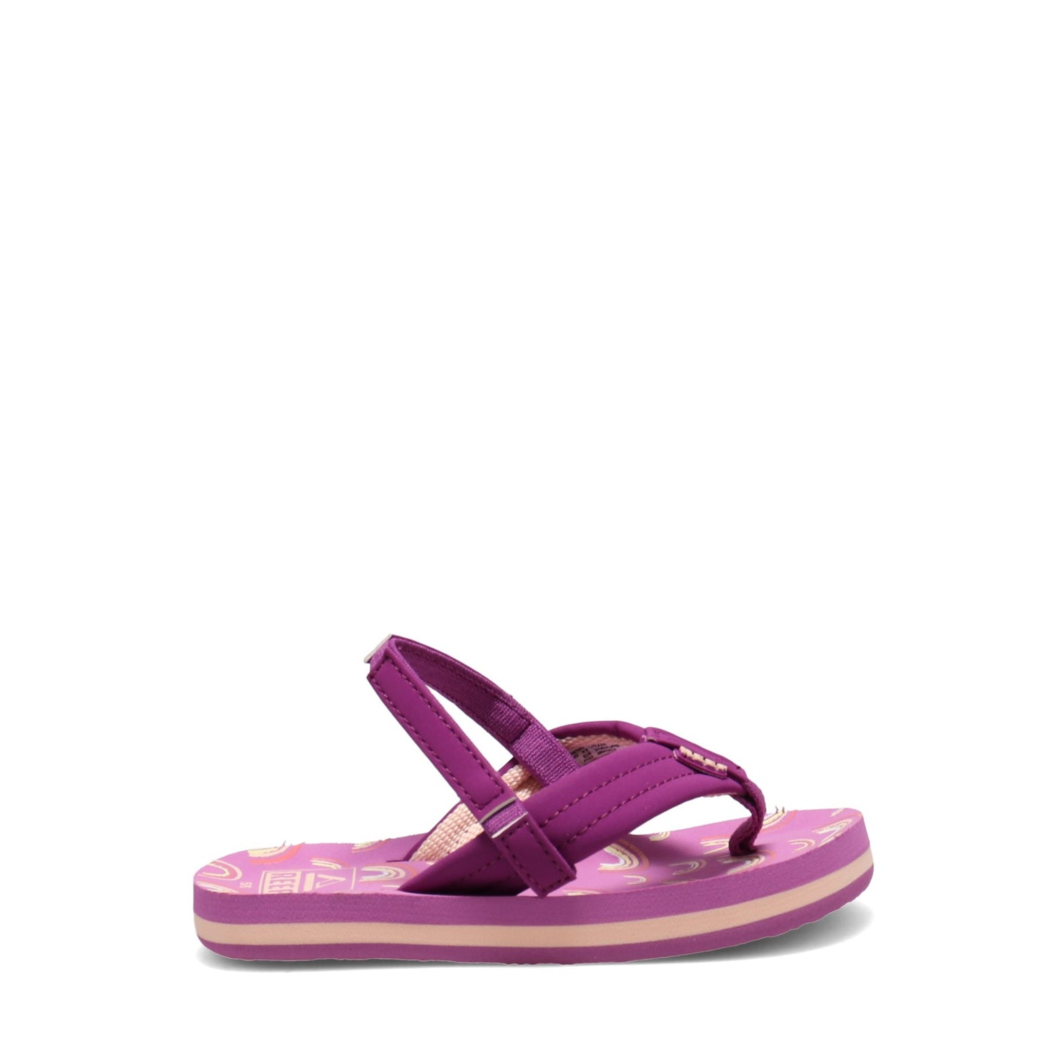 Peltz Shoes  Girl's Reef Little Ahi Sandal - Toddler & Little Kid Purple Rainbow CI4062