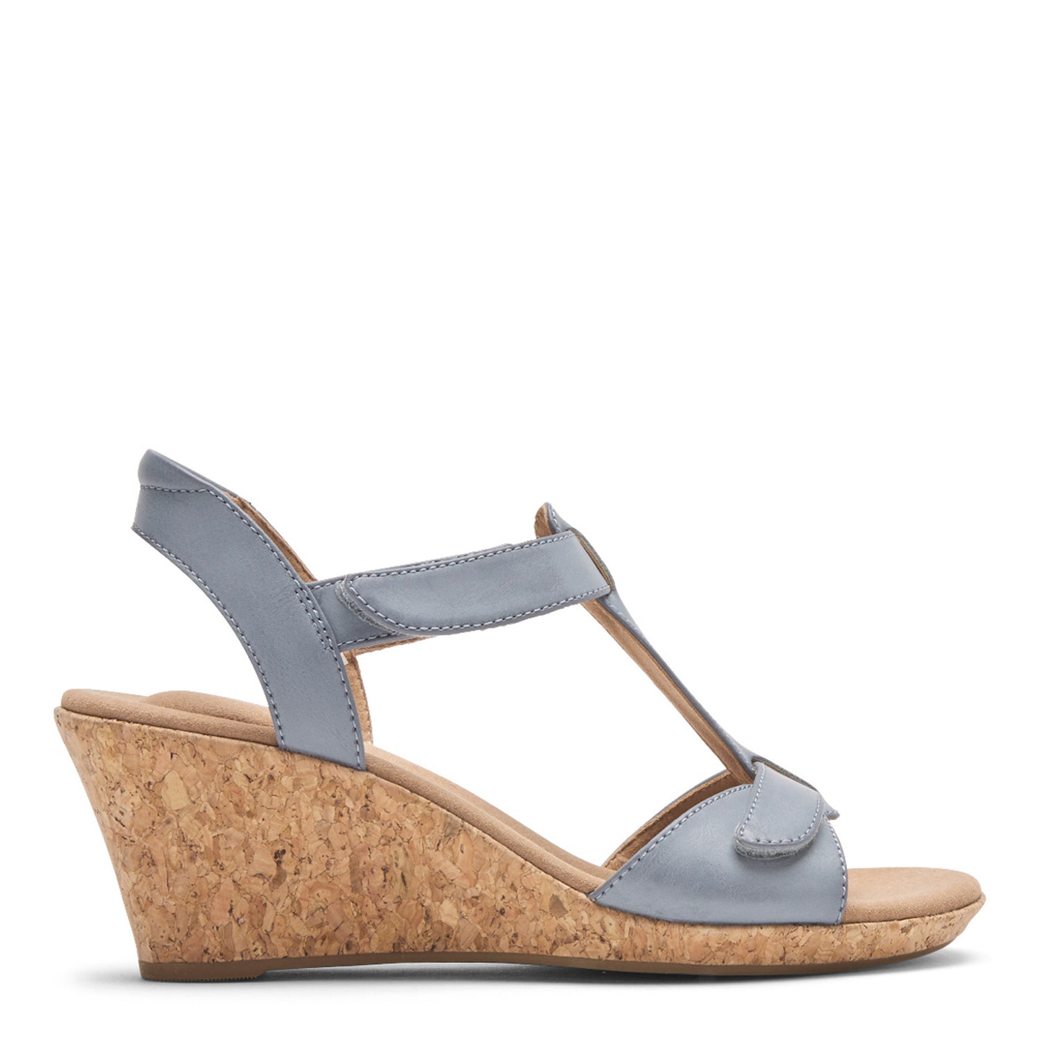 Peltz Shoes  Women's Rockport Blanca T-Strap Sandal BLUE LIGHT CI5228