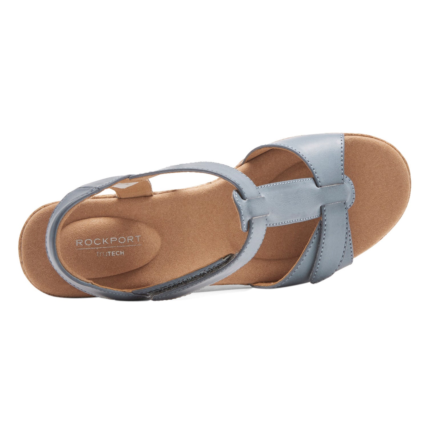 Peltz Shoes  Women's Rockport Blanca T-Strap Sandal BLUE LIGHT CI5228