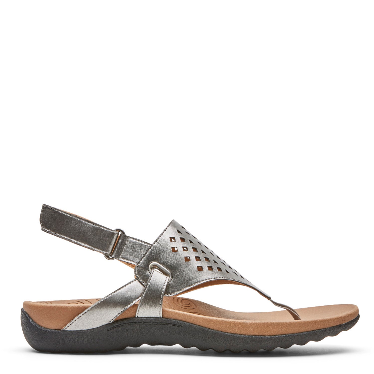 Peltz Shoes  Women's Rockport Ridge Toe Post Sandal METALLIC CI7578
