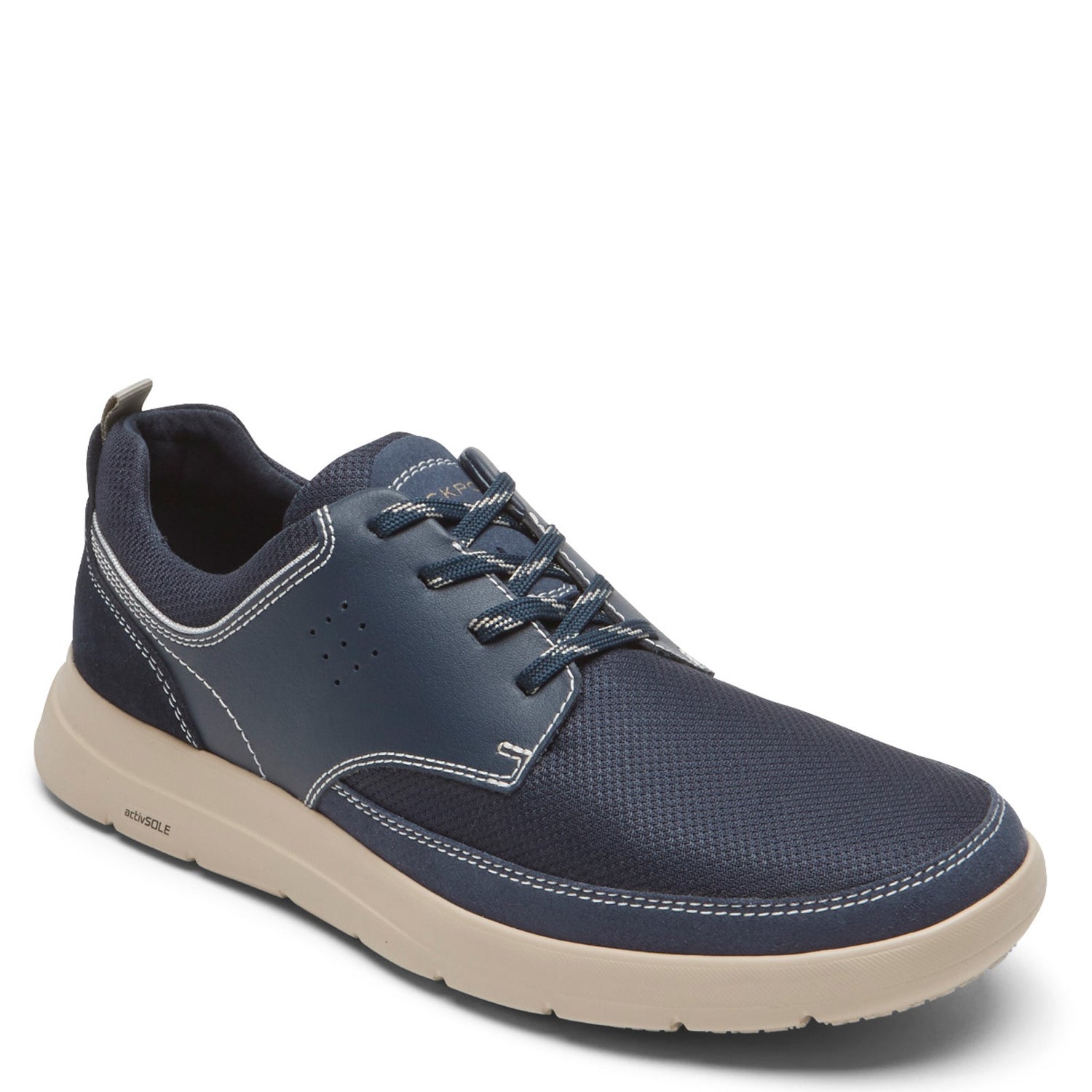 Peltz Shoes  Men's Rockport truFLEX Cayden Plain Toe Oxford BLUE CI7683