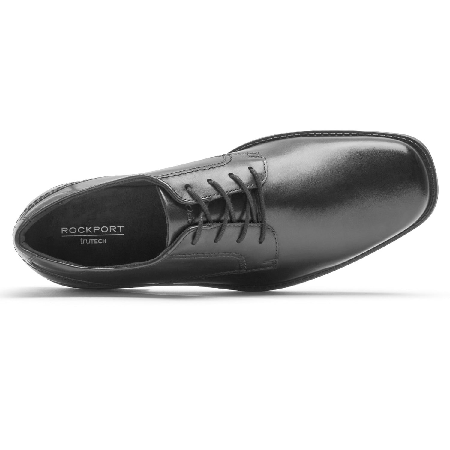 Peltz Shoes  Men's Rockport Greyson Plain Toe Oxford BLACK CI8245