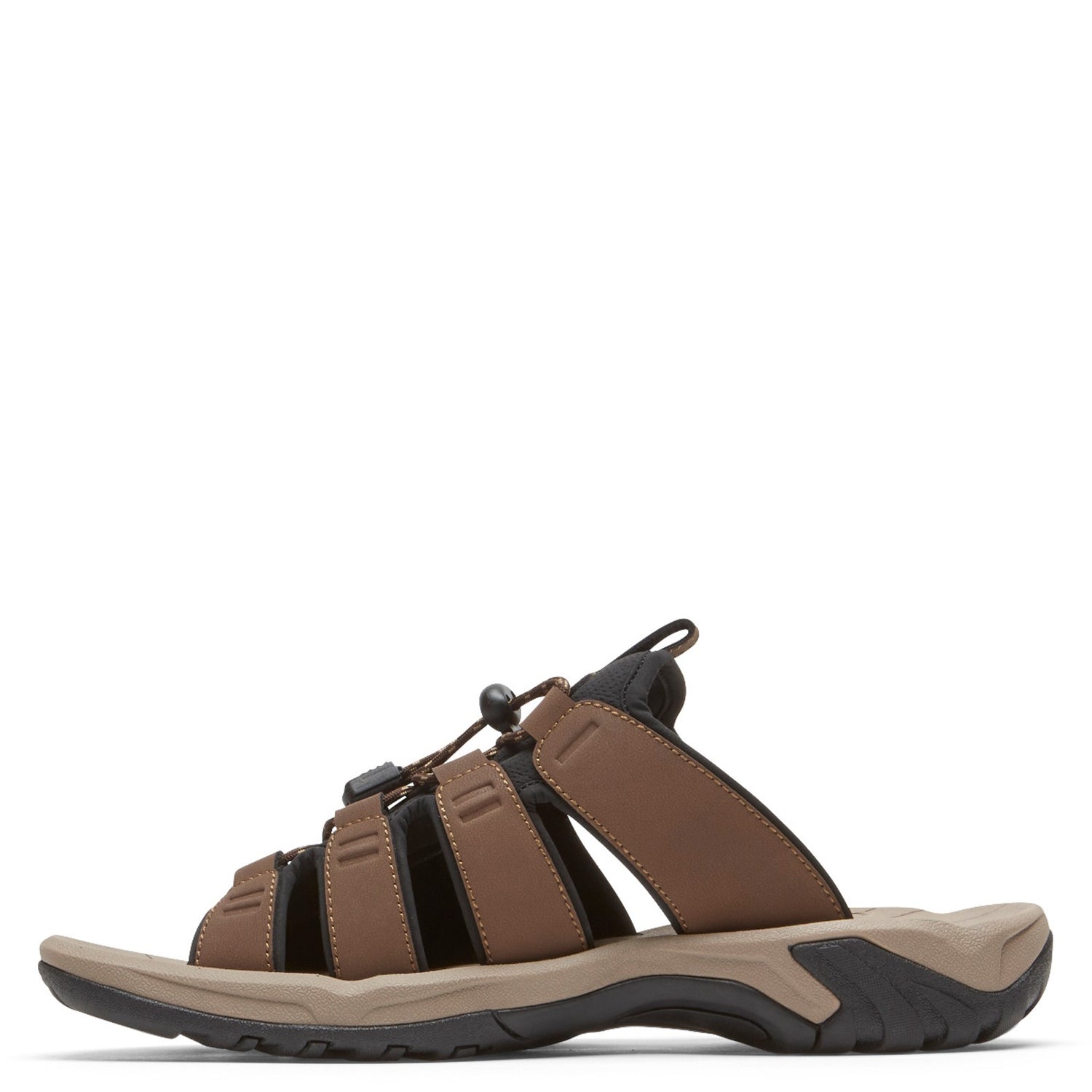 Peltz Shoes  Men's Rockport Byron Bungee Slide Sandal TAN CI8908