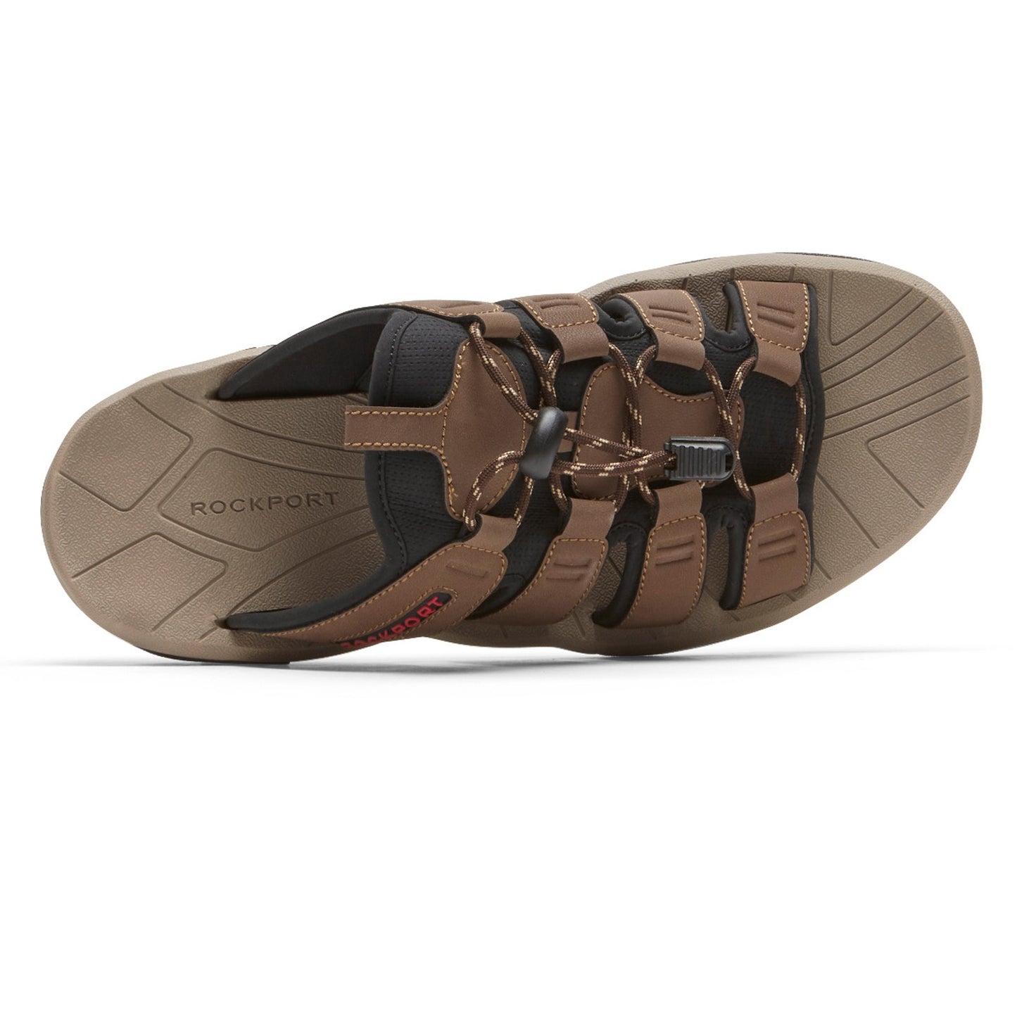 Peltz Shoes  Men's Rockport Byron Bungee Slide Sandal TAN CI8908