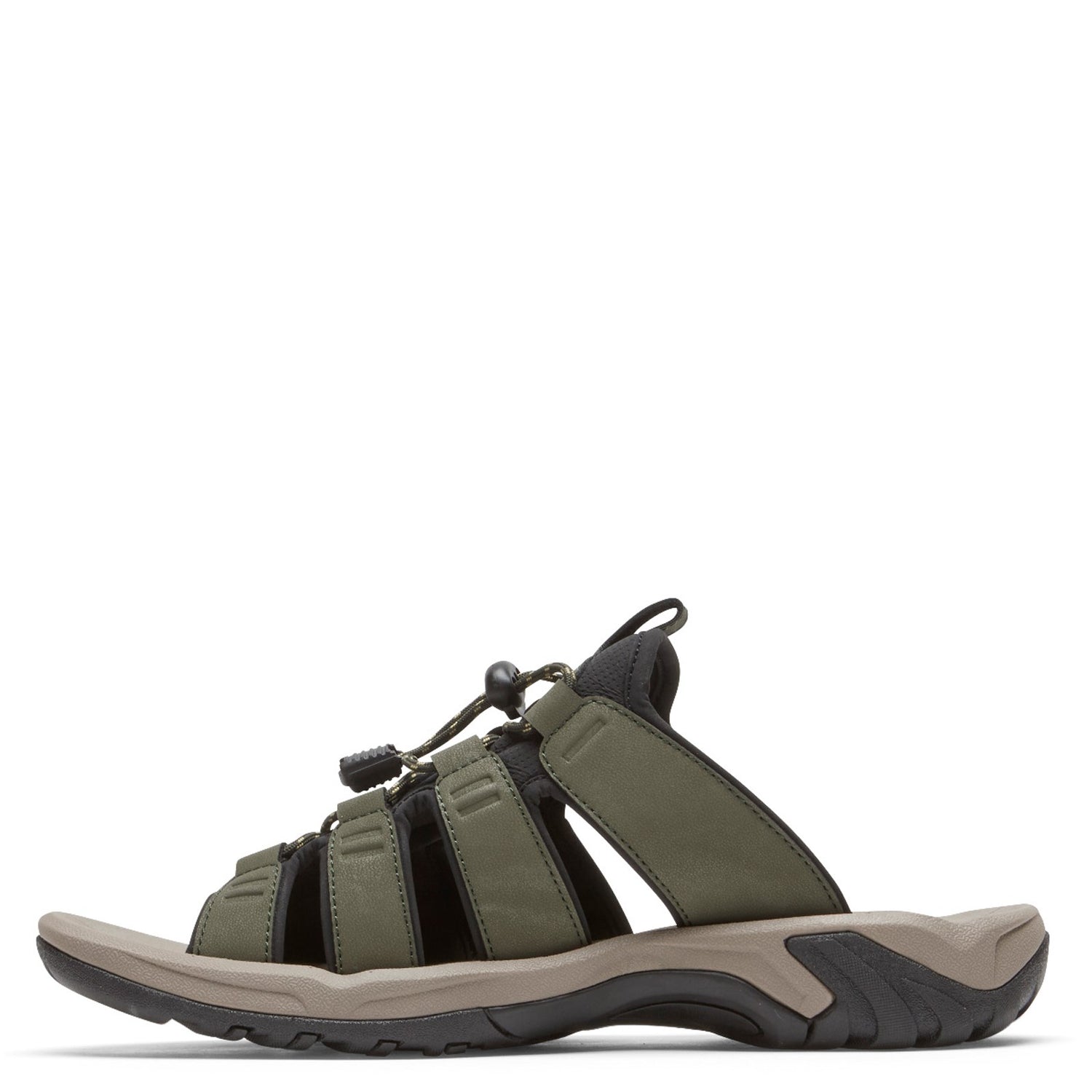 Peltz Shoes  Men's Rockport Byron Bungee Slide Sandal OLIVE CI8910