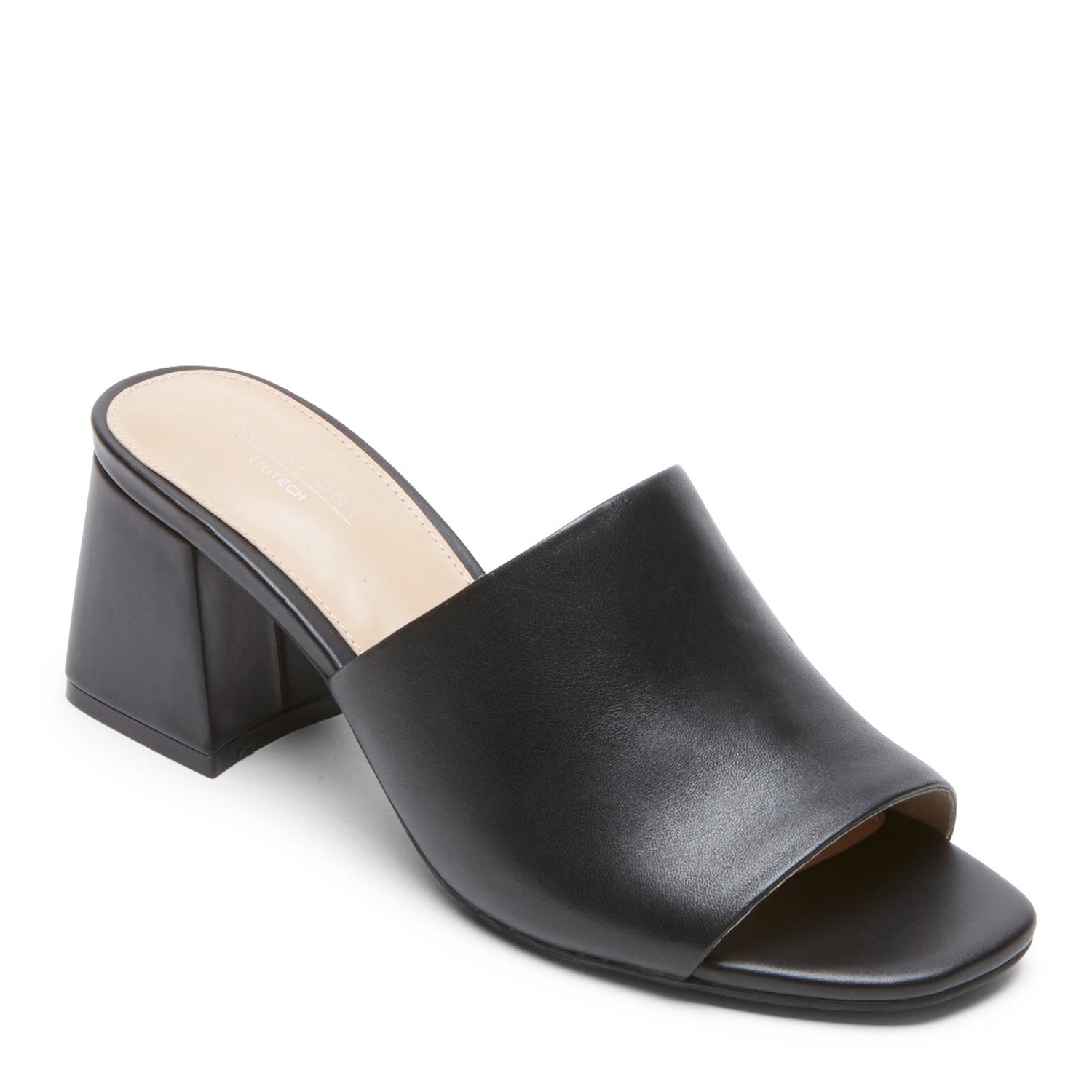 Peltz Shoes  Women's Rockport Farrah Slide Sandal BLACK CI9628