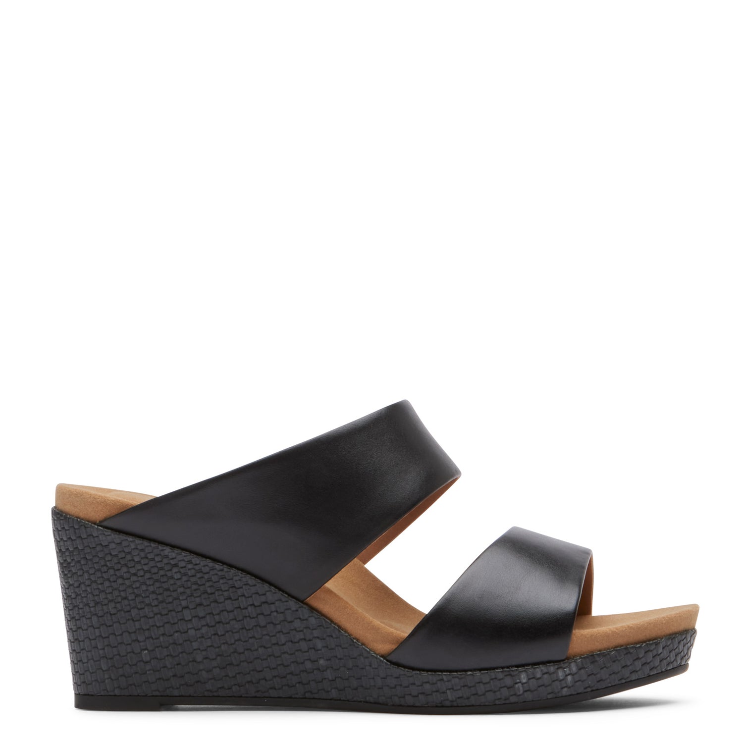 Peltz Shoes  Women's Rockport Briah II Slide Sandal BLACK CJ0871