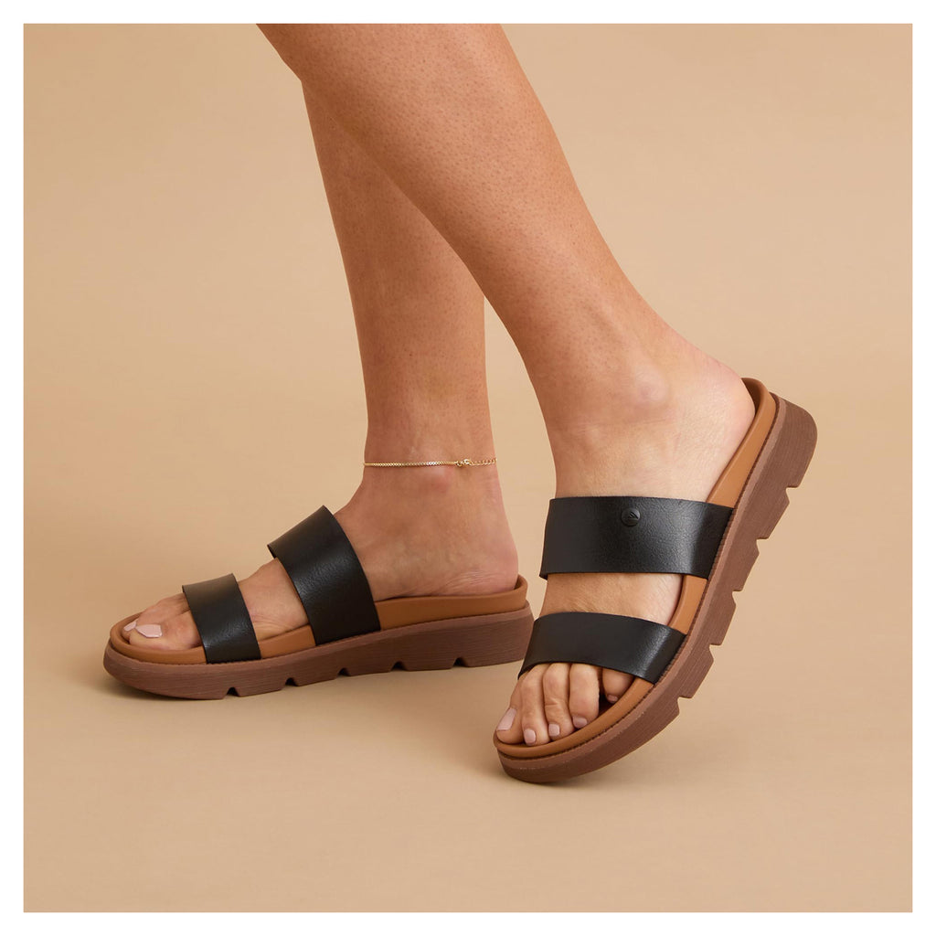 Women's Reef Vista Luxe Thea Sandal BLACK TAN CJ7370