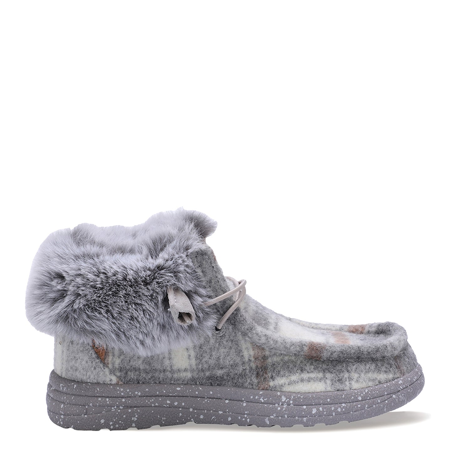 Peltz Shoes  Girl's Lamo Cassidy Slipper Boot - Big Kid & Little Kid Grey Plaid CK2152-GRYP