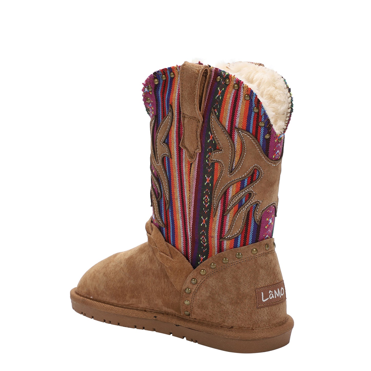 Peltz Shoes  Girl's Lamo Wrangler Boot – Little Kid & Big Kid Chestnut/Multi CK2316-963