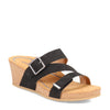 Peltz Shoes  Women's Aetrex Kimmy Sandal BLACK CK310