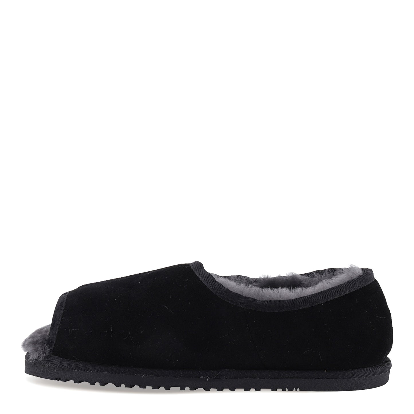 Peltz Shoes  Men's Lamo APMA Open Toe Wrap Slipper - Wide Width BLACK CM2337WD-BLK