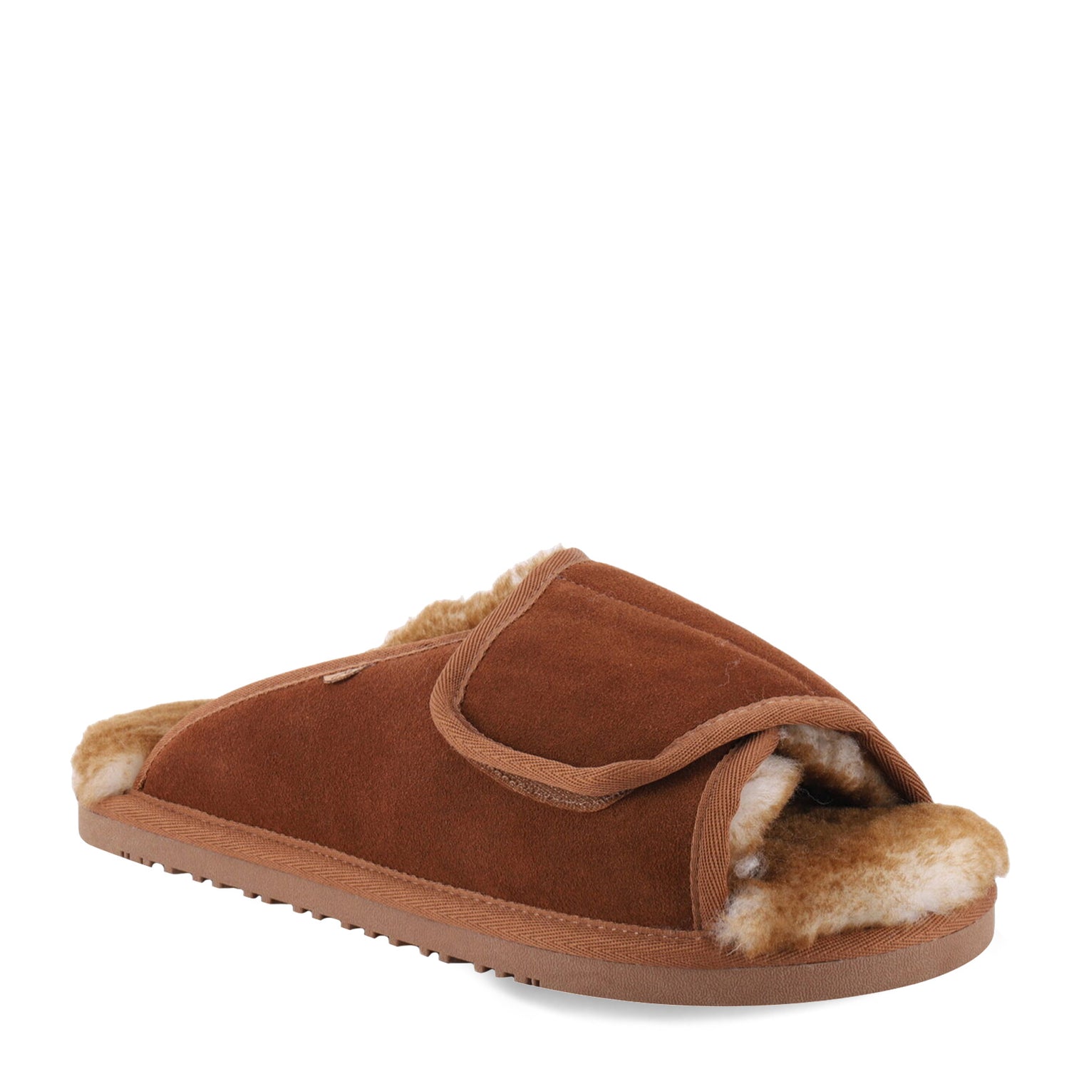 Peltz Shoes  Men's Lamo APMA Slide Wrap Slipper - Wide Width CHESTNUT CM2338WD-CNT