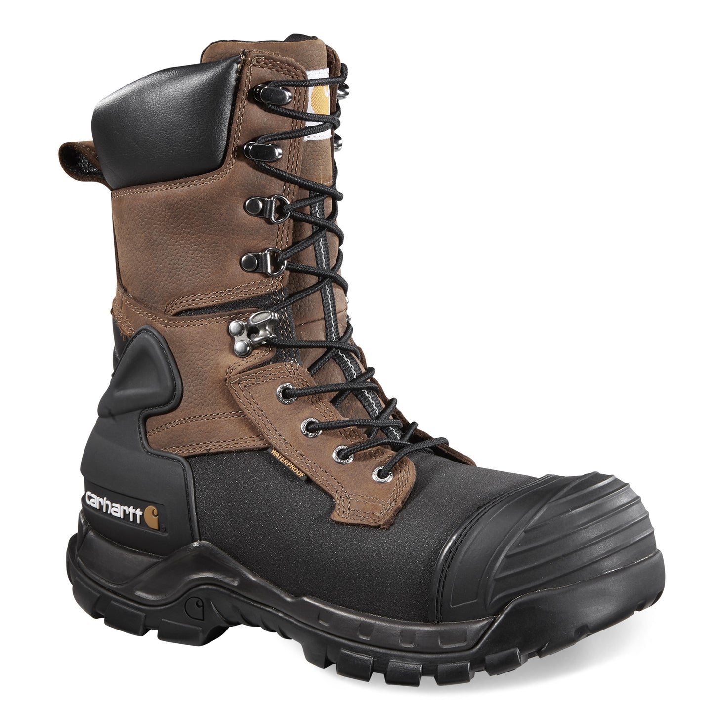 Peltz Shoes  Men's Carhartt Yukon Pac WP Ins. 10 Composite Toe Boot BROWN BLACK CMC1259