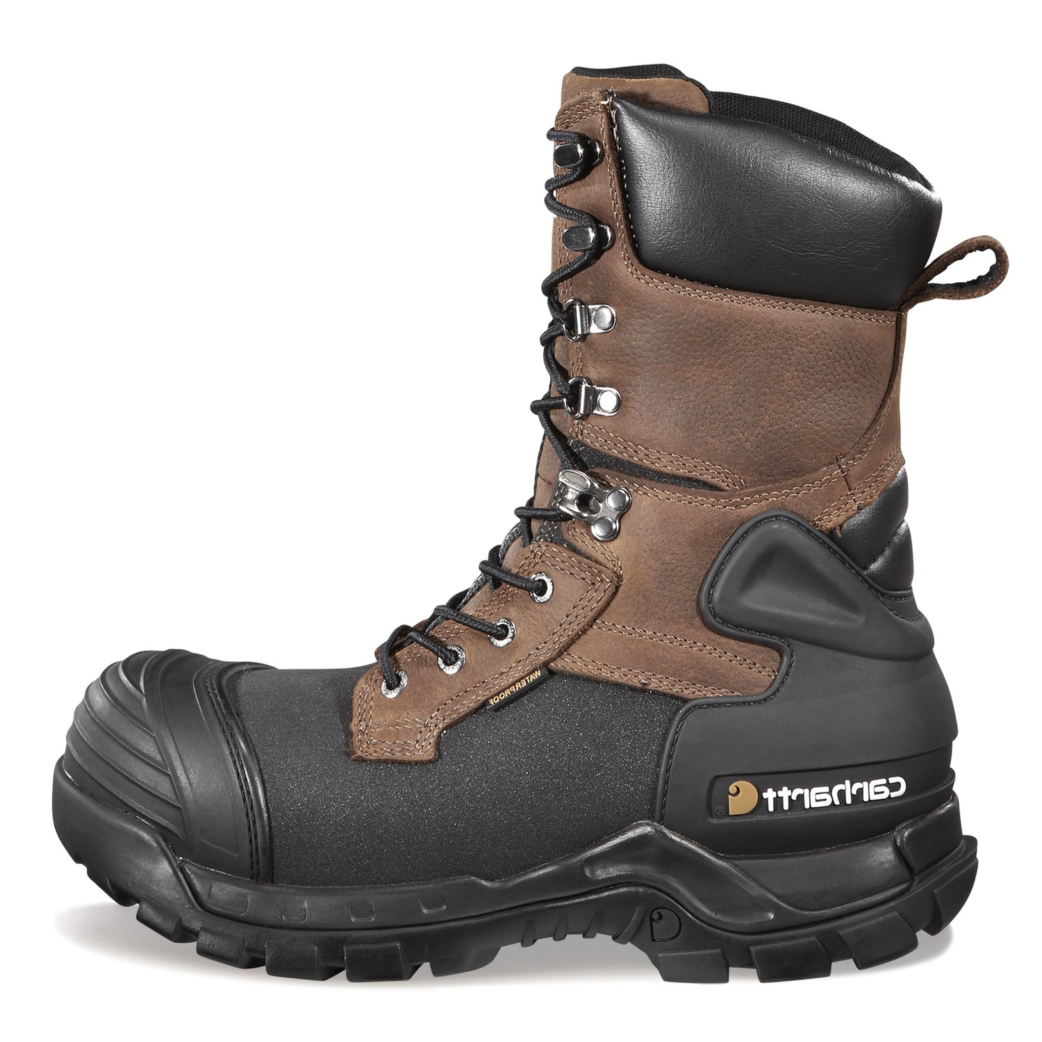 Peltz Shoes  Men's Carhartt Yukon Pac WP Ins. 10 Composite Toe Boot BROWN BLACK CMC1259