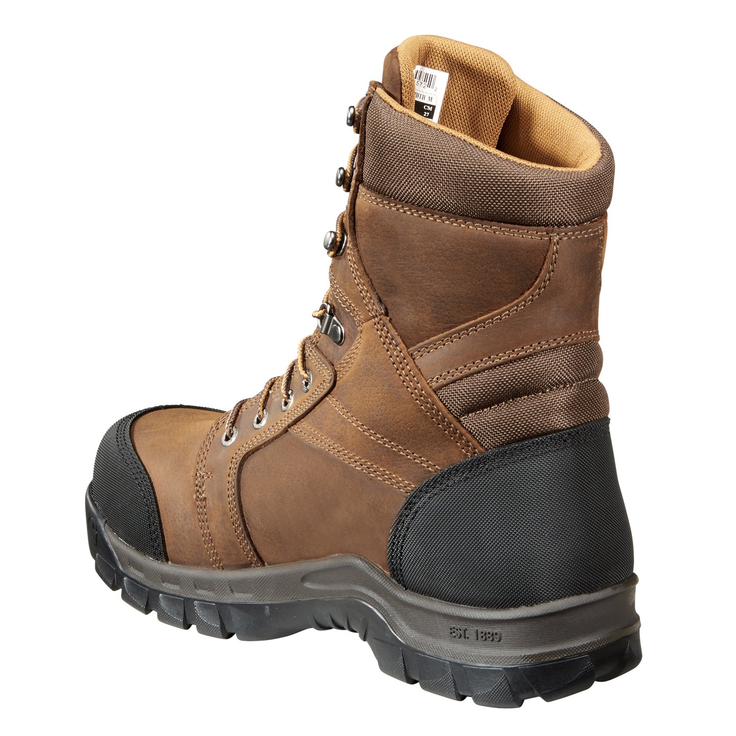 Peltz Shoes  Men's Carhartt Rugged Flex WP Ins 8in CT Work Boot BROWN OILED CMF8389