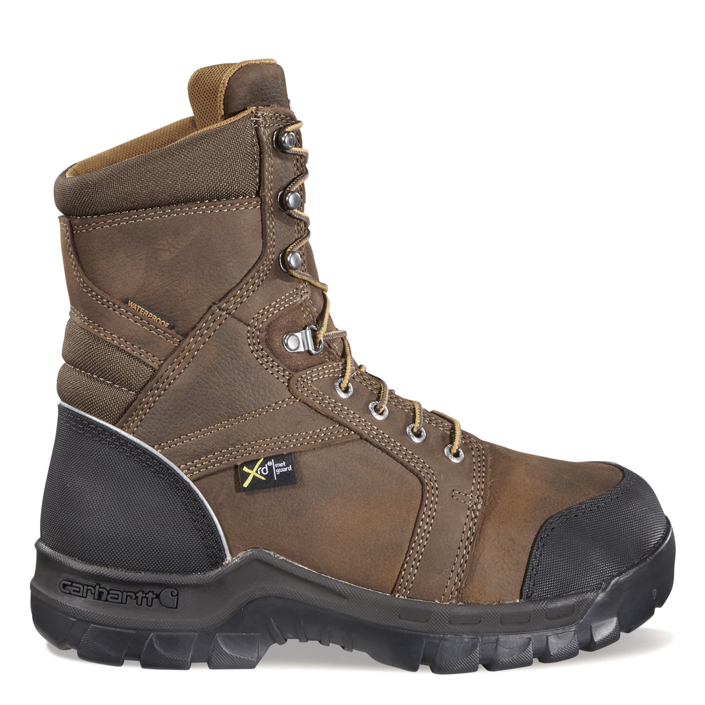 Peltz Shoes  Men's Carhartt Rugged Flex WP 8in CT Work Boot BROWN OILED CMF8720