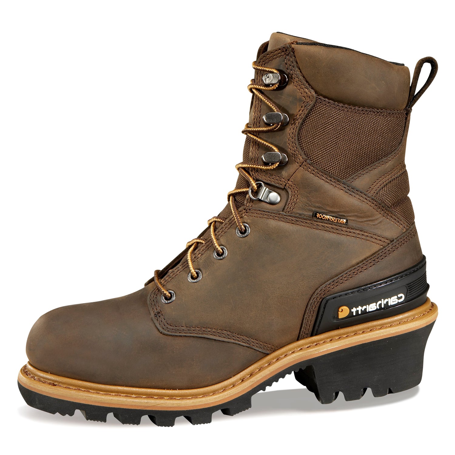 Peltz Shoes  Men's Carhartt 8in Climbing Insulated Composite Toe Work Boot BROWN CML8369