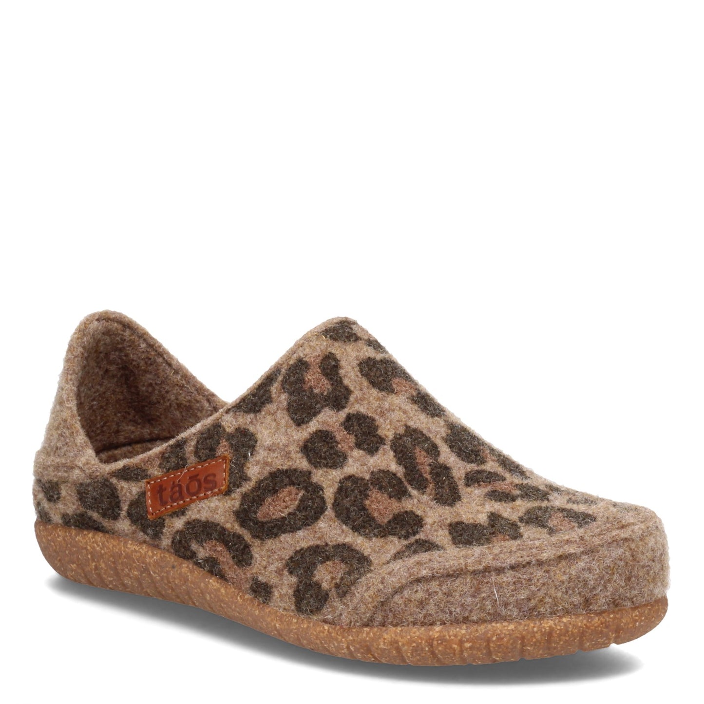 Peltz Shoes  Women's Taos Convertawool Slip-On Tan Leopard Wool CNW-3303-TLEW
