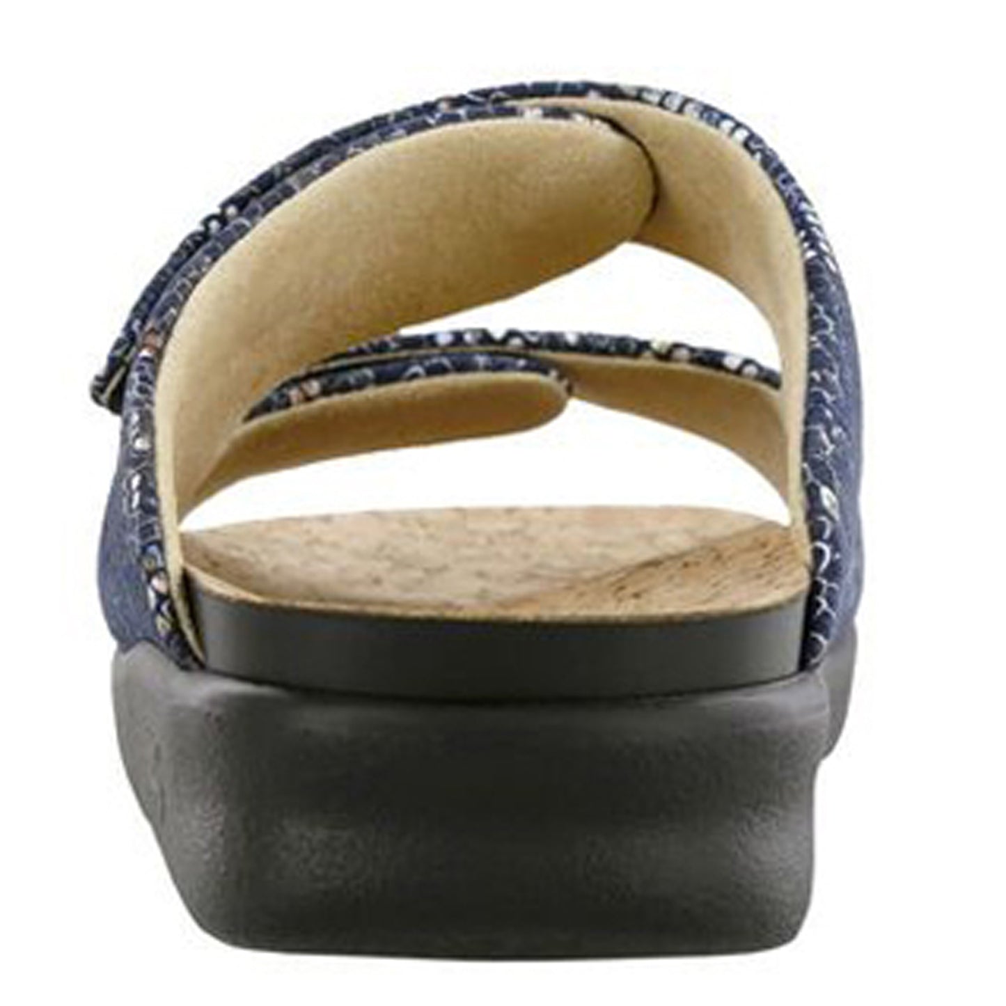 Peltz Shoes  Women's SAS Cozy Sandal NAVY SNAKE COZY MULTI NAV