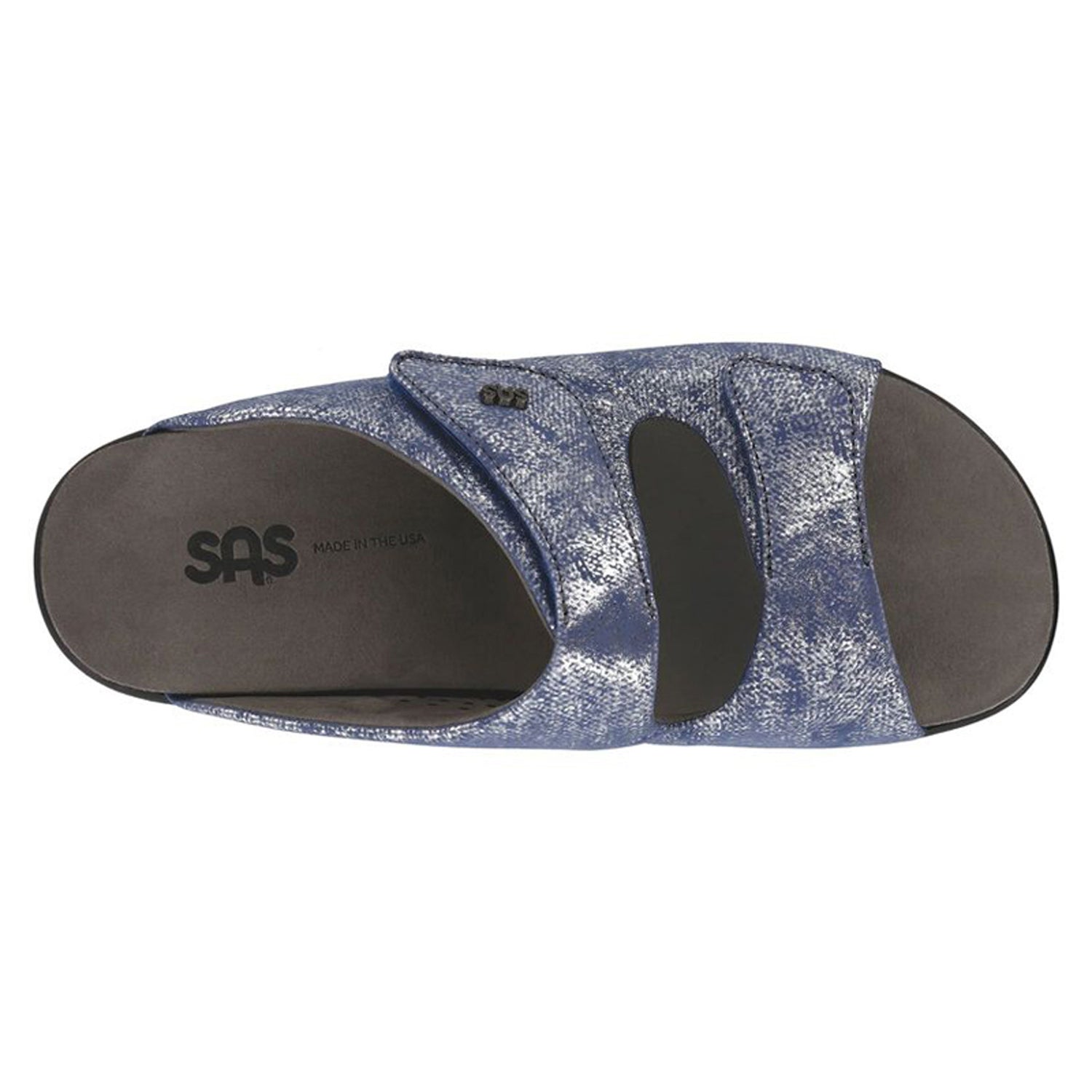 Peltz Shoes  Women's SAS Cozy Sandal SILVER BLUE COZY SILBLUE