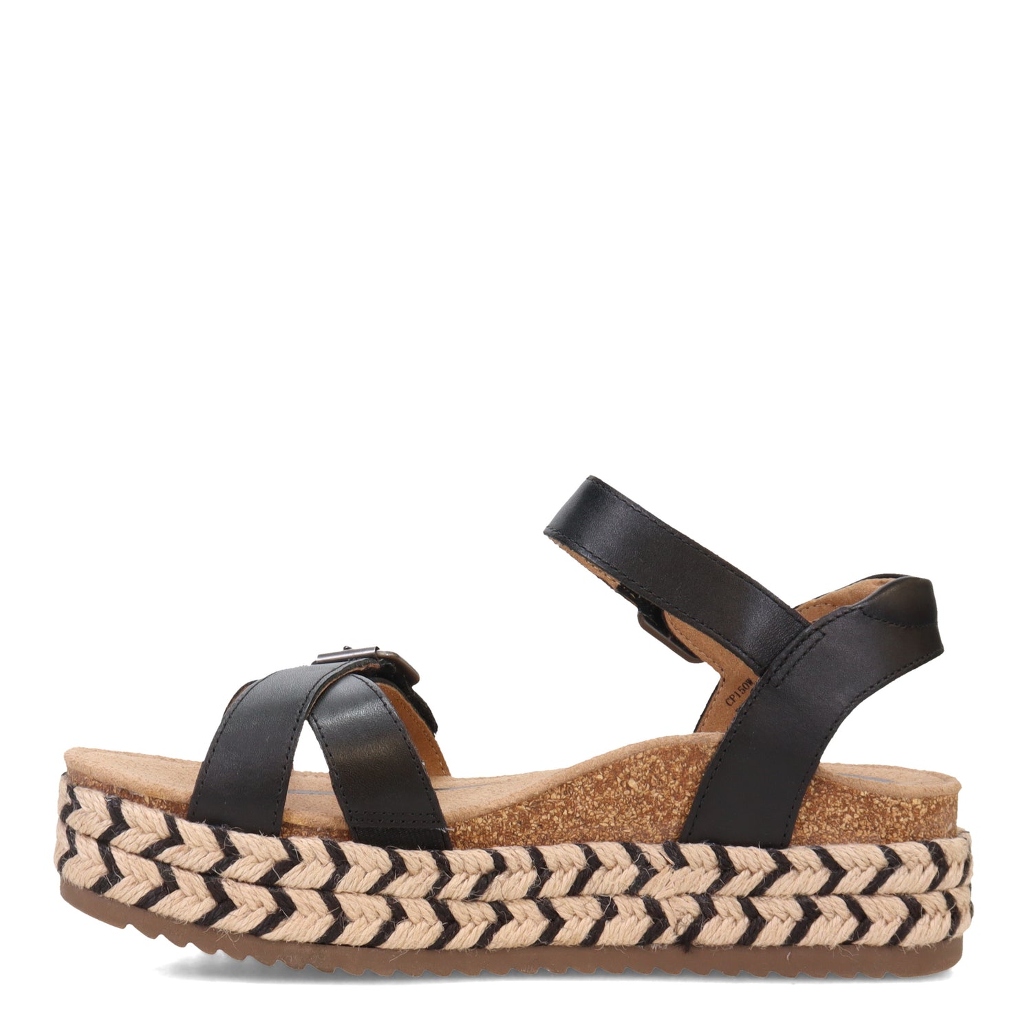 Peltz Shoes  Women's Aetrex Paula Sandal BLACK CP150
