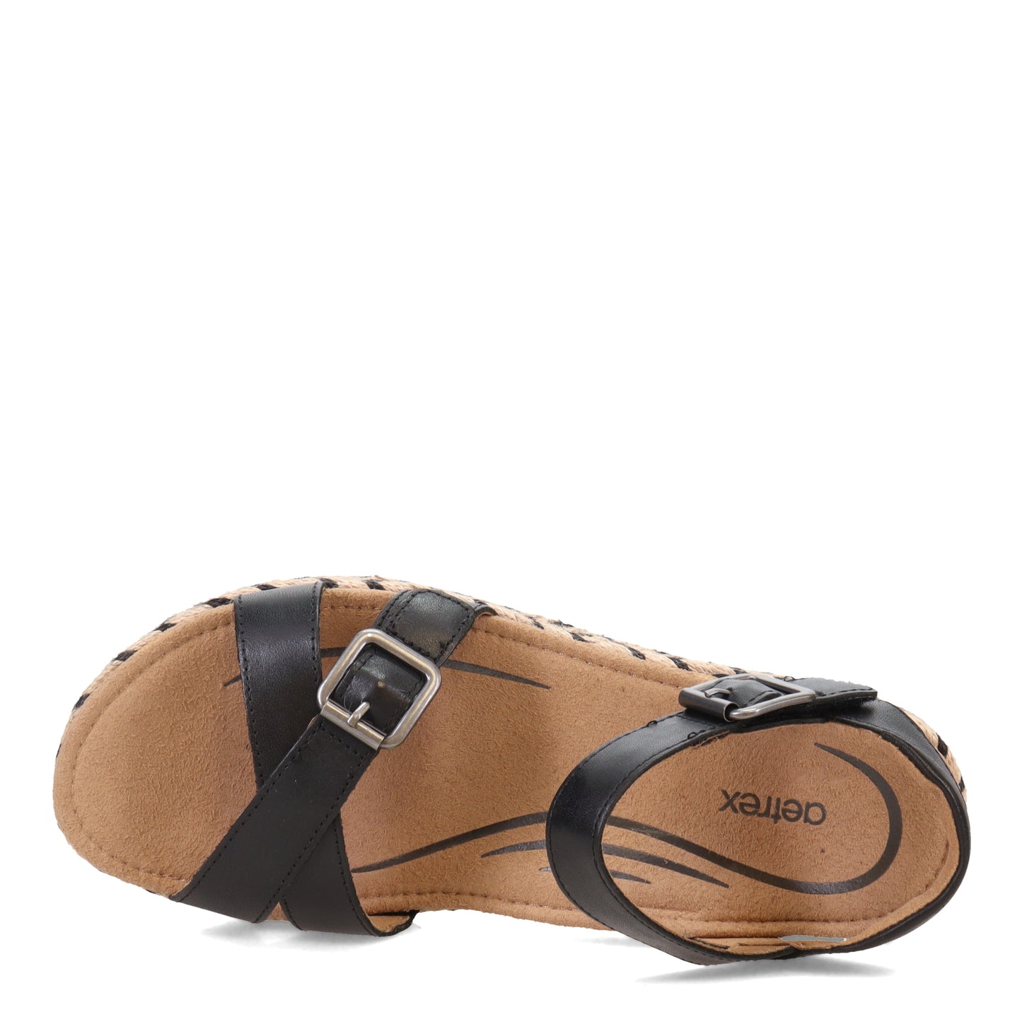 Peltz Shoes  Women's Aetrex Paula Sandal BLACK CP150