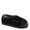 Peltz Shoes  Women's Lamo APMA Open Toe Wrap Slipper - Wide Width BLACK CW2337WD-BLK