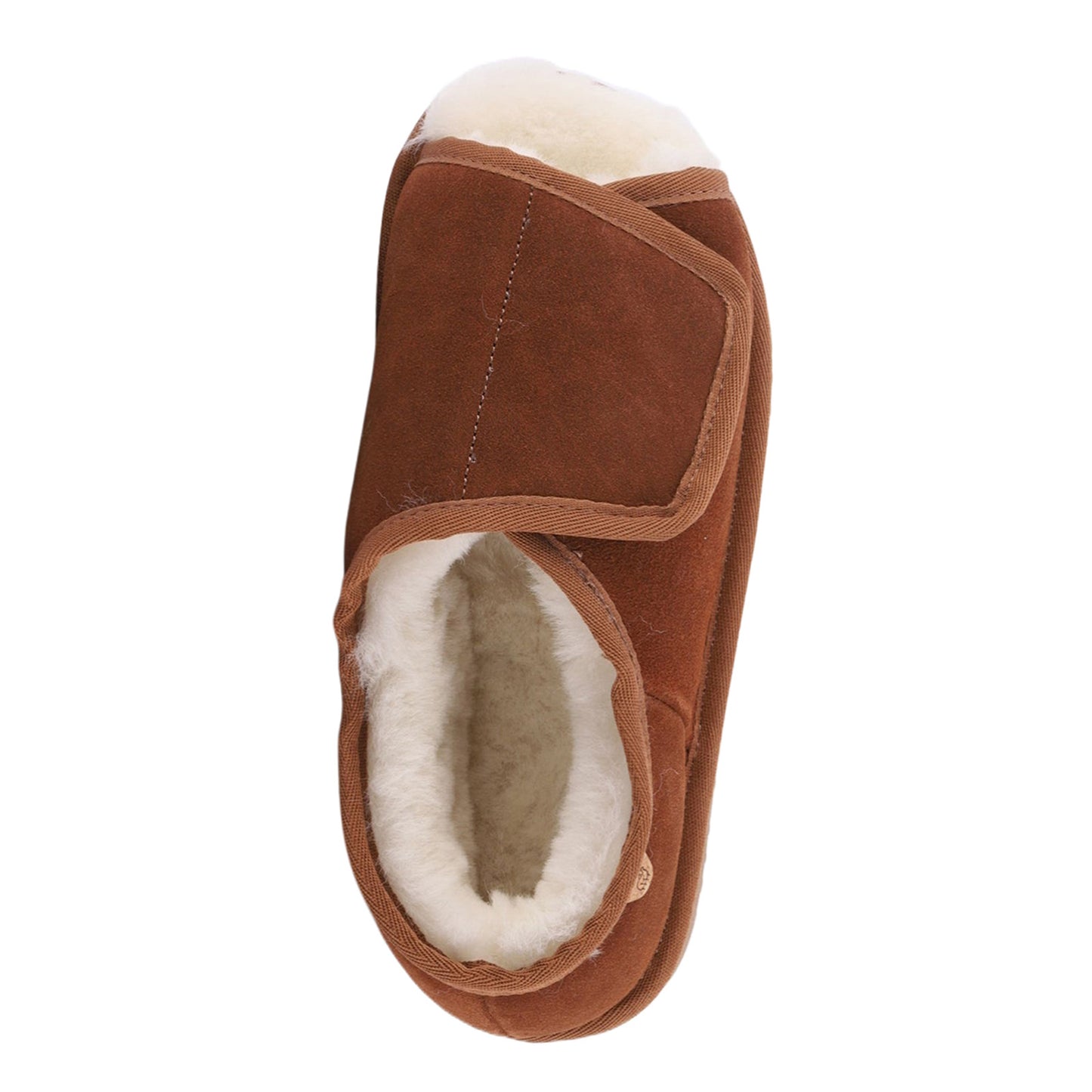 Peltz Shoes  Women's Lamo APMA Open Toe Wrap Slipper - Wide Width CHESTNUT CW2337WD-CNT