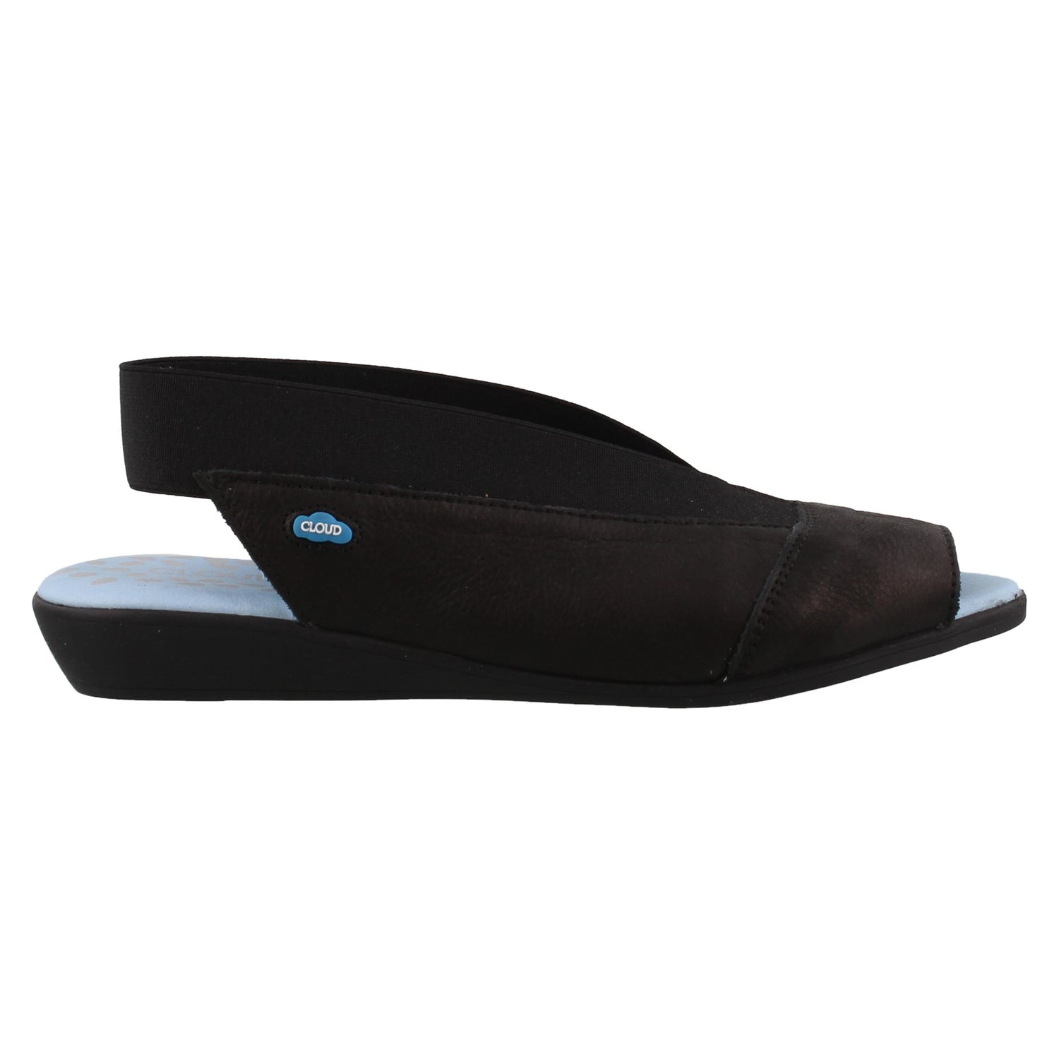 Peltz Shoes  Women's Cloud Caliber Flat Sandals BLACK CALIBER BLACK