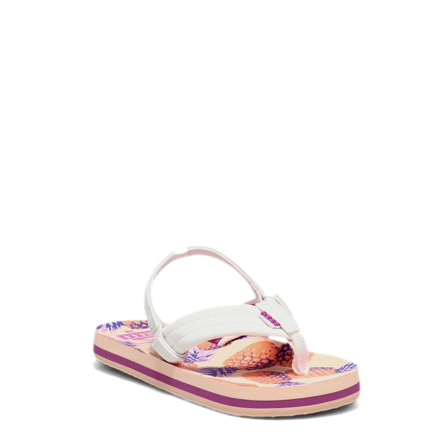 Peltz Shoes  Girl's Reef Little Ahi Sandal - Toddler & Little Kid Coral Pineapples CI4065