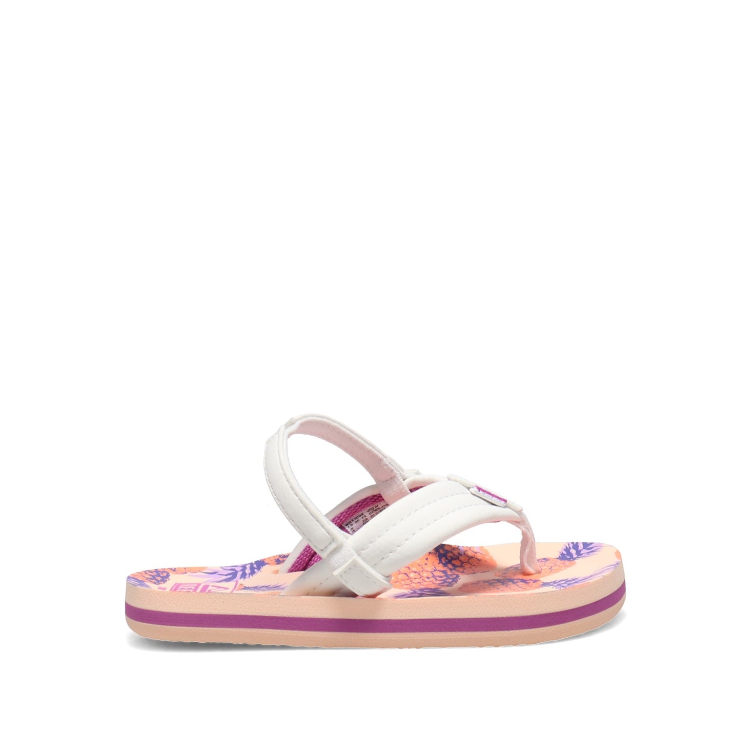Peltz Shoes  Girl's Reef Little Ahi Sandal - Toddler & Little Kid Coral Pineapples CI4065