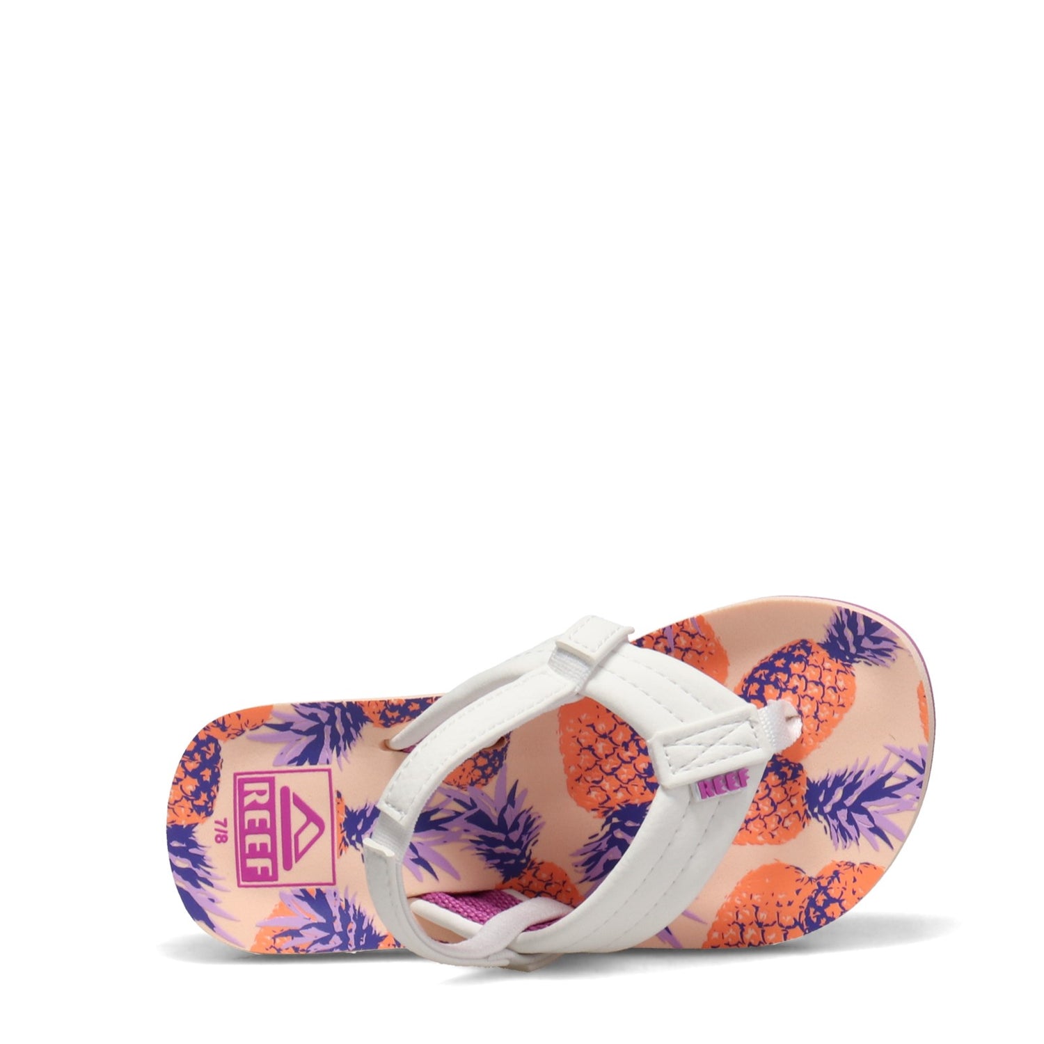 Peltz Shoes  Girl's Reef Little Ahi Sandal - Toddler & Little Kid Coral Pineapples CI4065