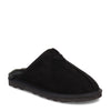 Peltz Shoes  Men's Clarks Plush Fur Scuff Slipper BLACK DMI22996-201