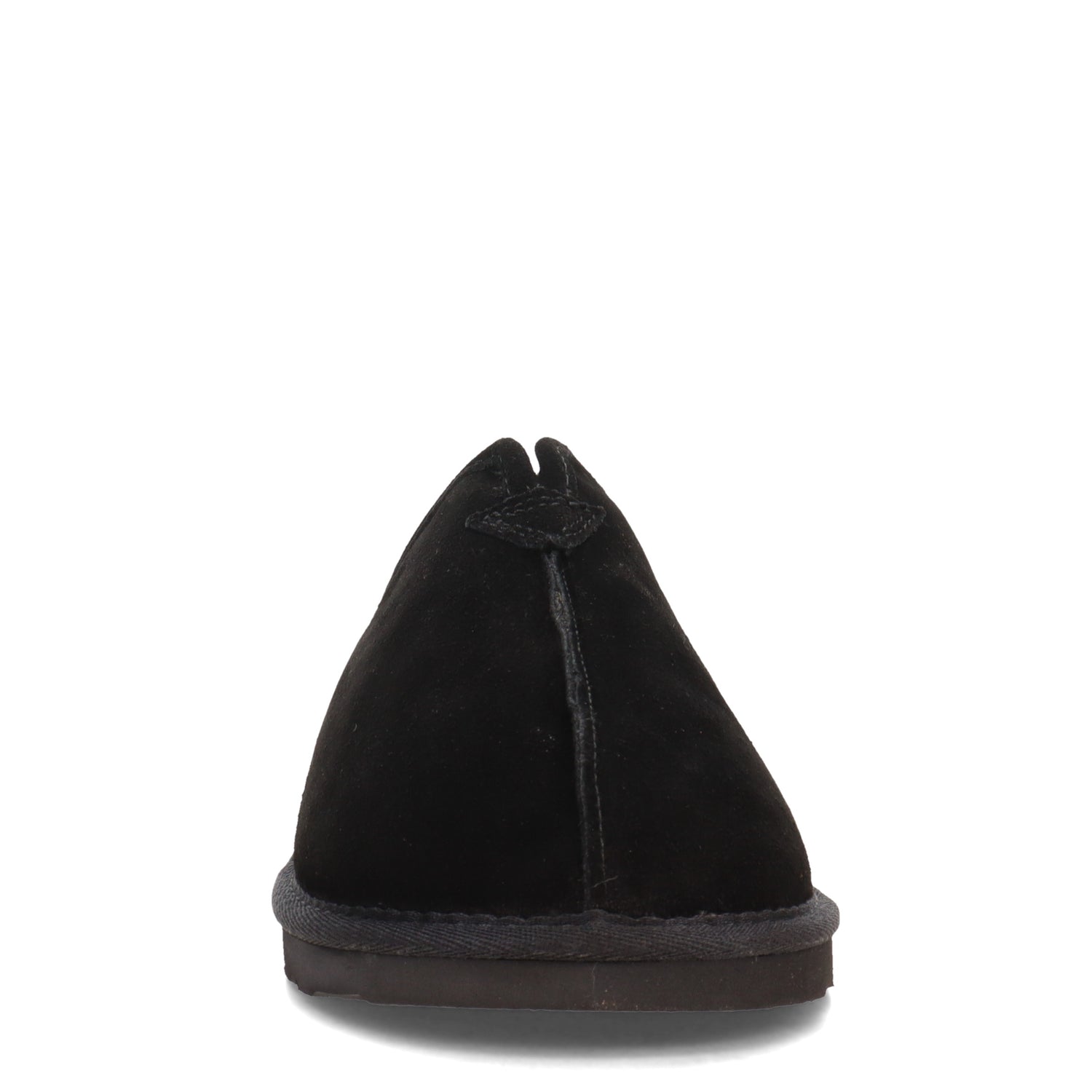 Peltz Shoes  Men's Clarks Plush Fur Scuff Slipper BLACK DMI22996-201