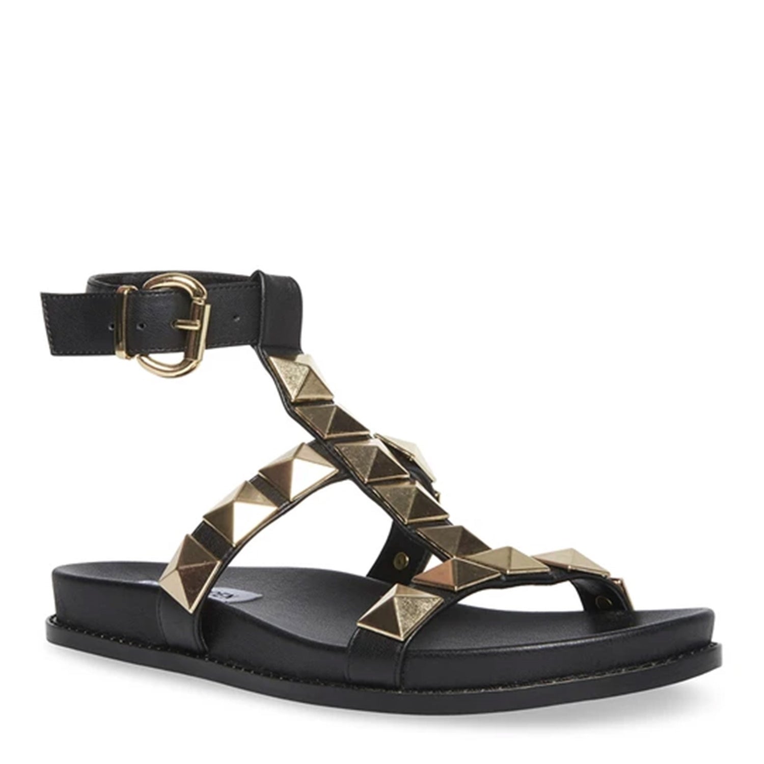 Peltz Shoes  Women's Steve Madden Daft Sandal BLACK DAFT-BLACK