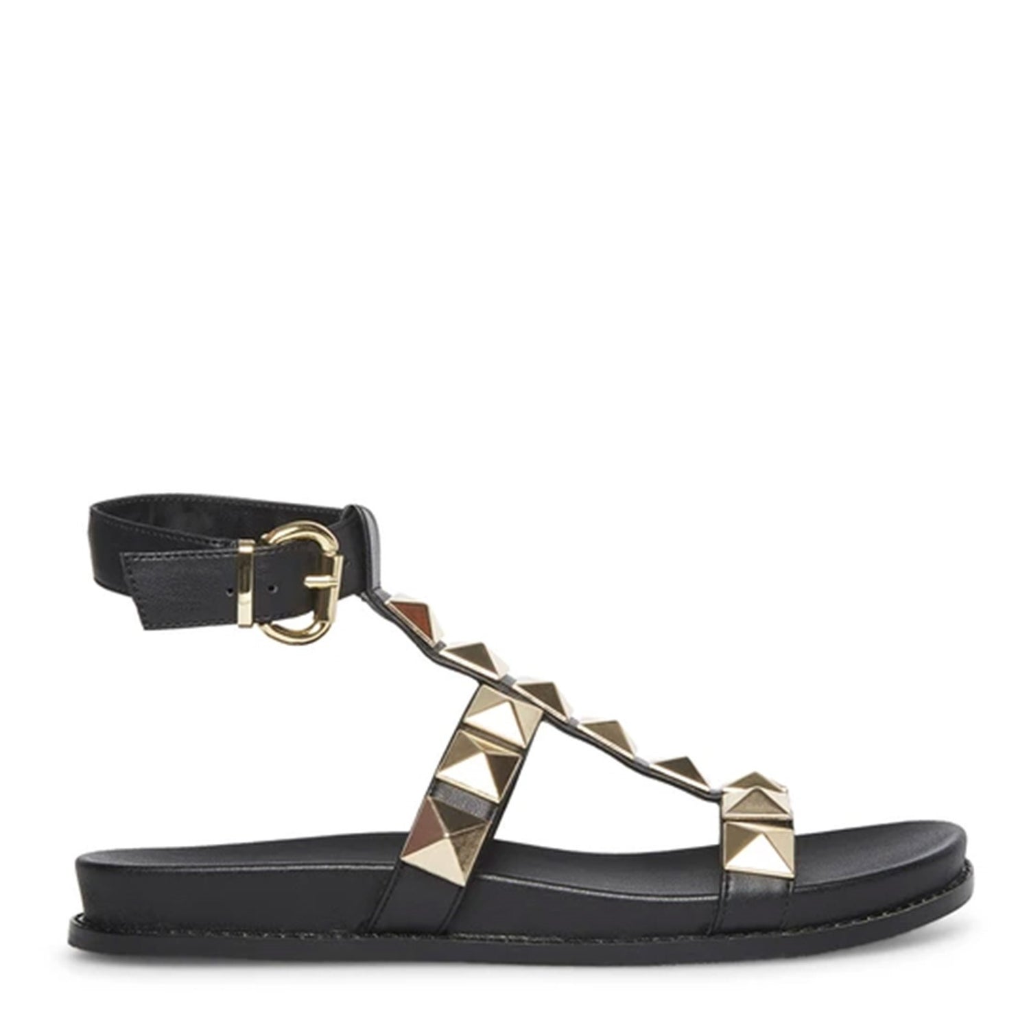 Peltz Shoes  Women's Steve Madden Daft Sandal BLACK DAFT-BLACK