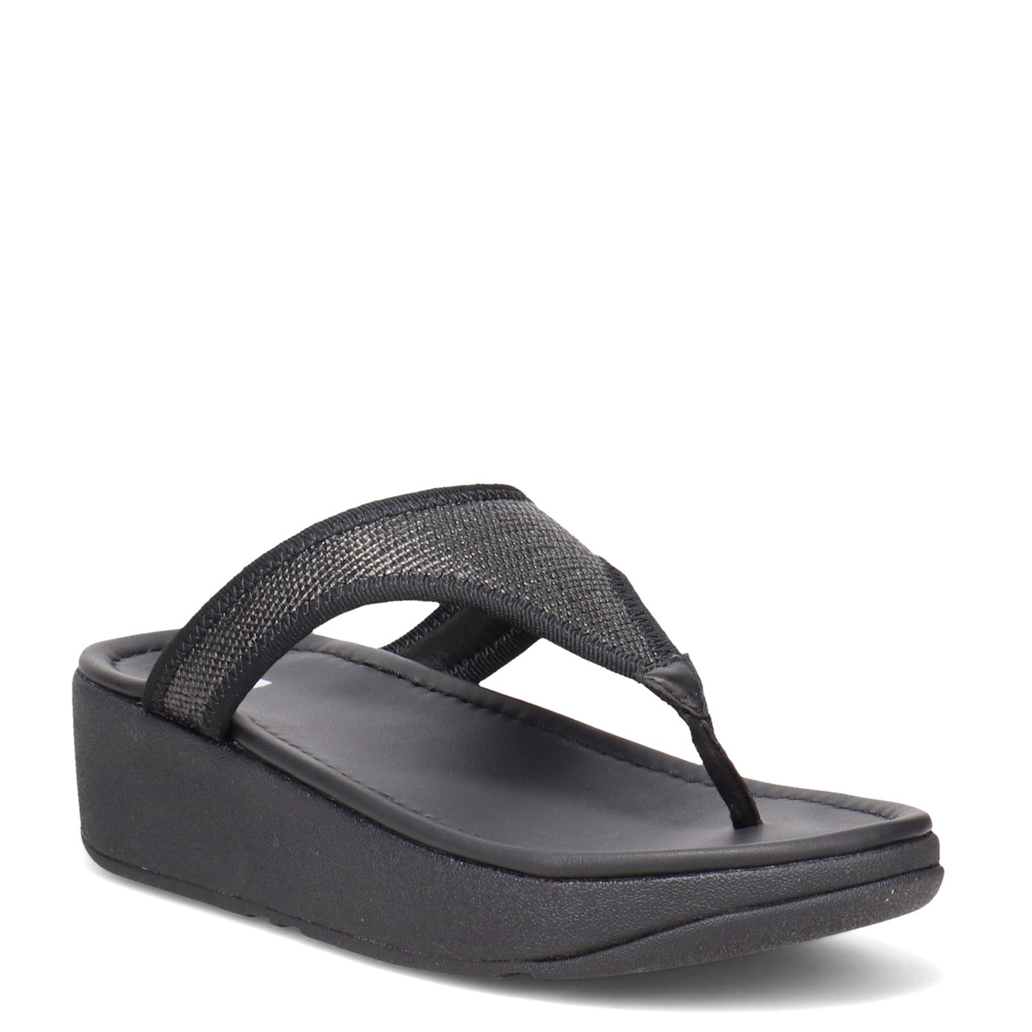 Peltz Shoes  Women's FitFlop Lulu Thong Sandal Black DL9-090