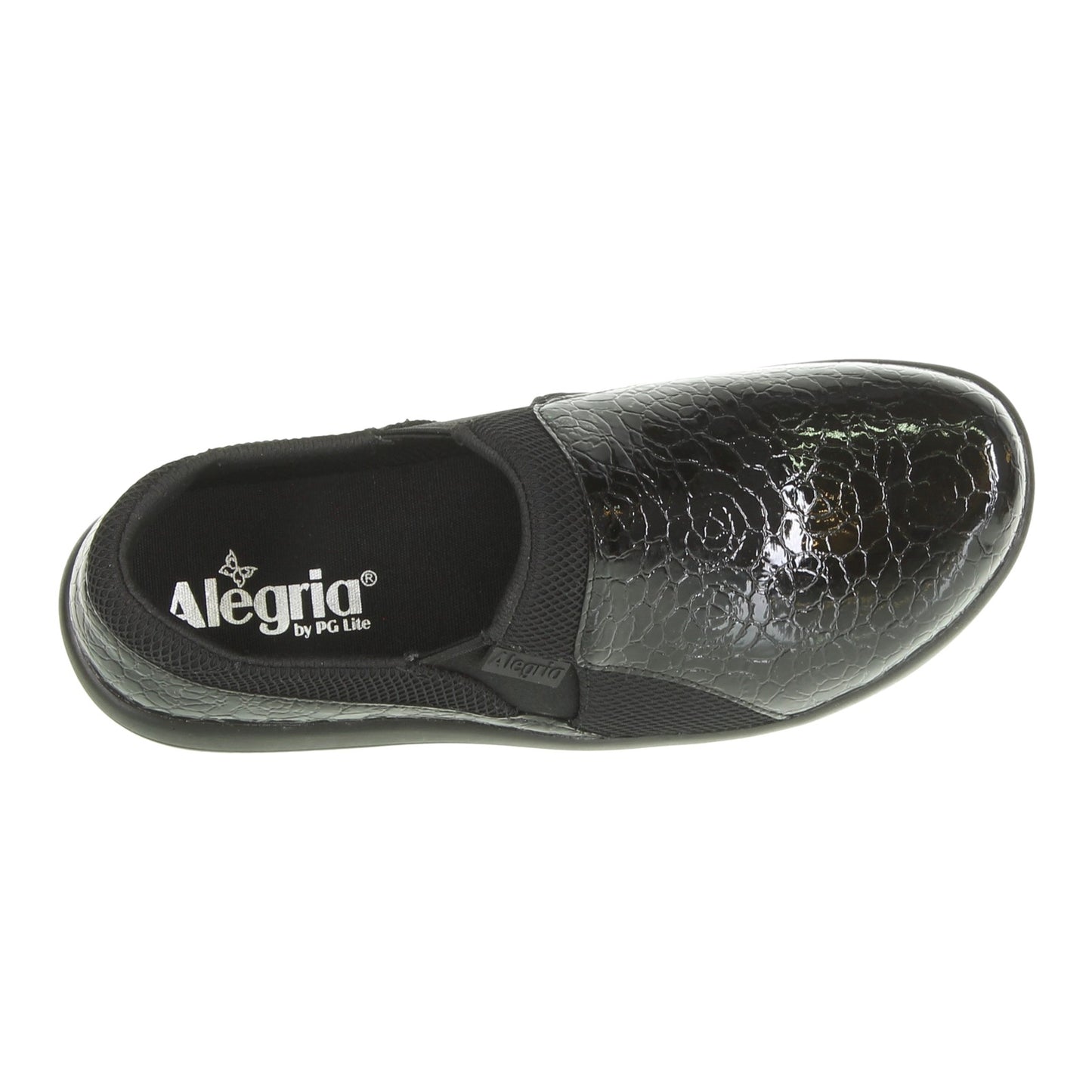 Peltz Shoes  Women's Alegria Duette Professional Slip On Flourish Black DUE-955