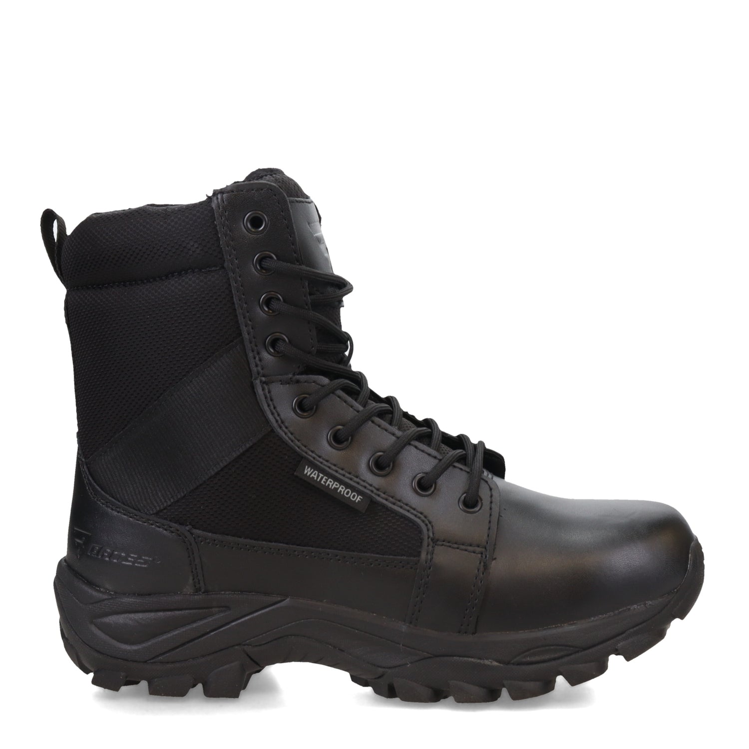 Peltz Shoes  Men's Bates Fuse Side Zip WP Work Boot Black E06508