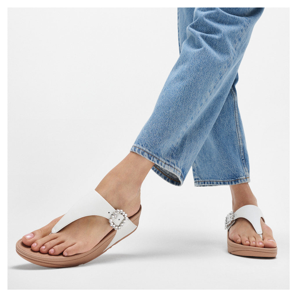 Women's FitFlop, Lulu Crystal Gem Buckle Thong Sandal