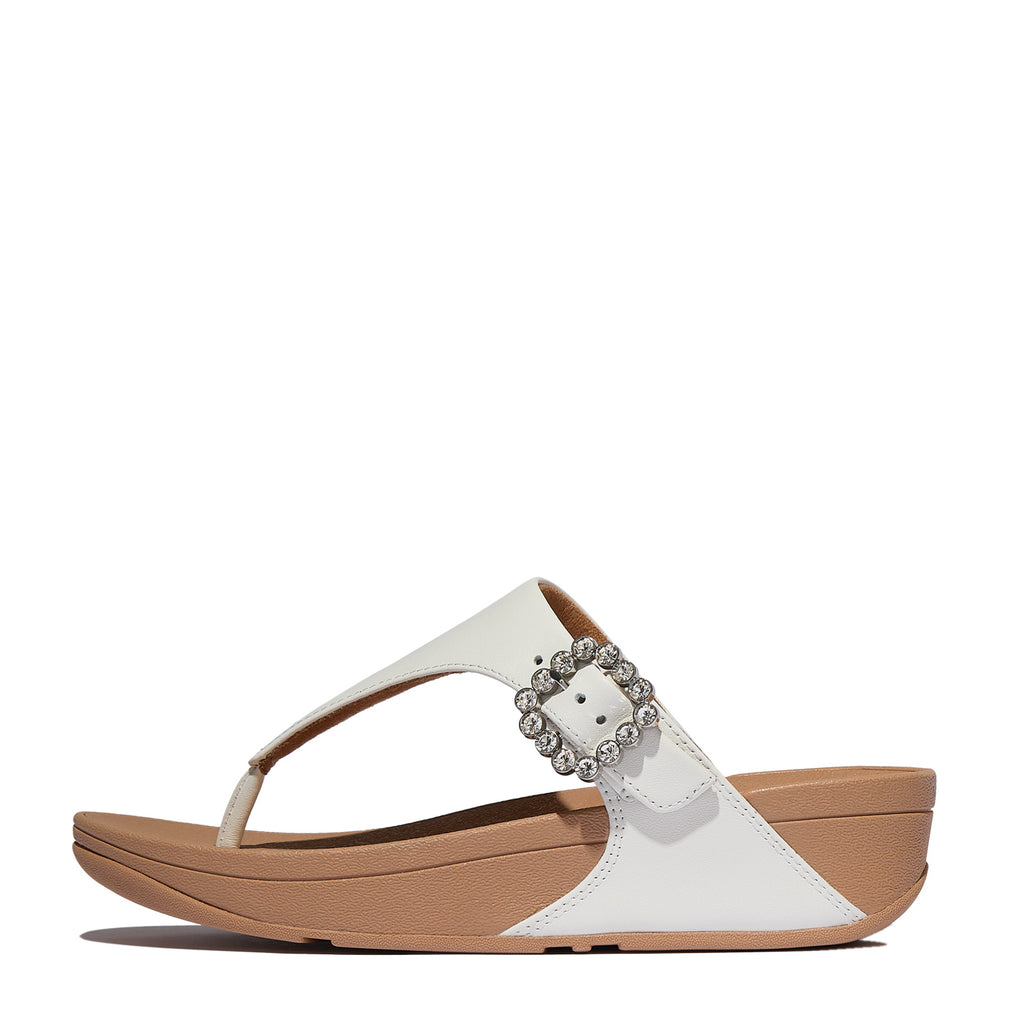 Women's FitFlop, Lulu Crystal Gem Buckle Thong Sandal